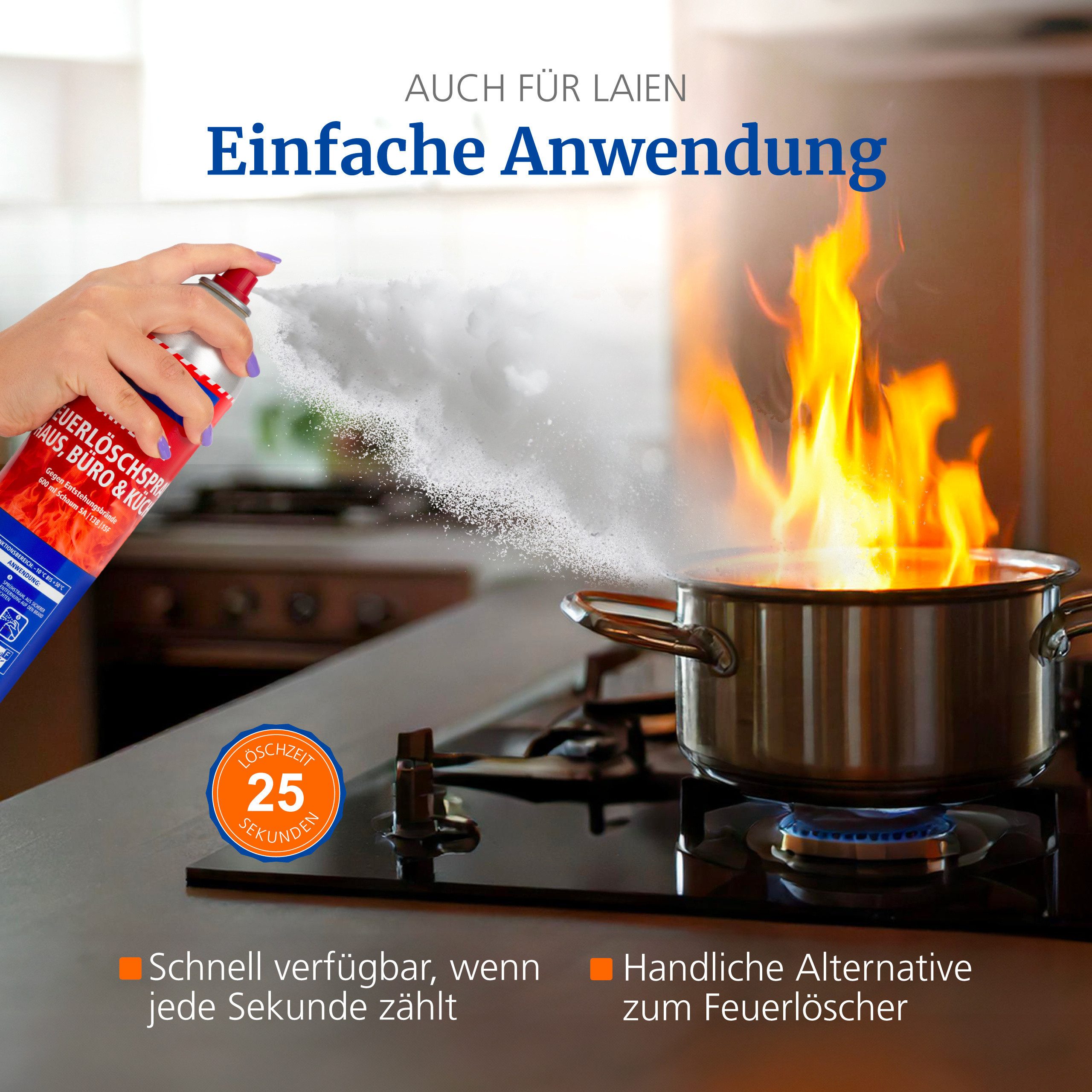 Hekatron Feuerlöschspray Hekatron Feuerlöschspray, 600 Ml, Löschschaum, (1-St) – Bild 5 von 5