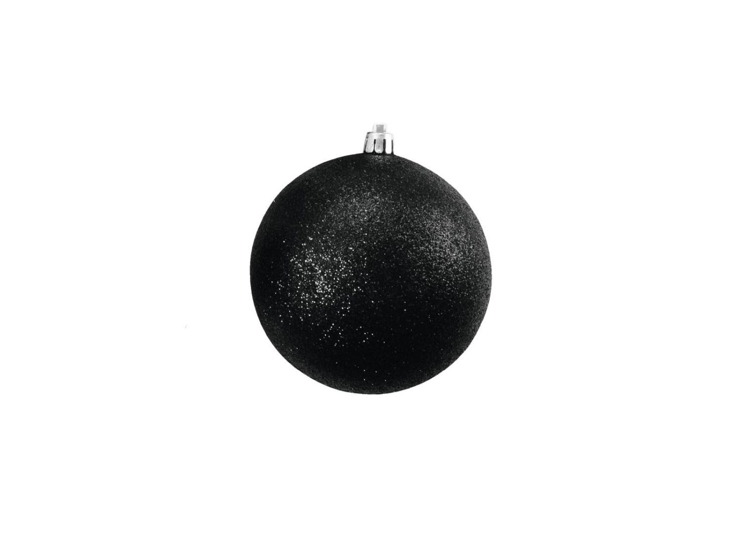 INNA-Glas Christbaumschmuck Weihnachtskugel ABELIA, 4 Stück, Glitzer, schwarz, Ø10cm