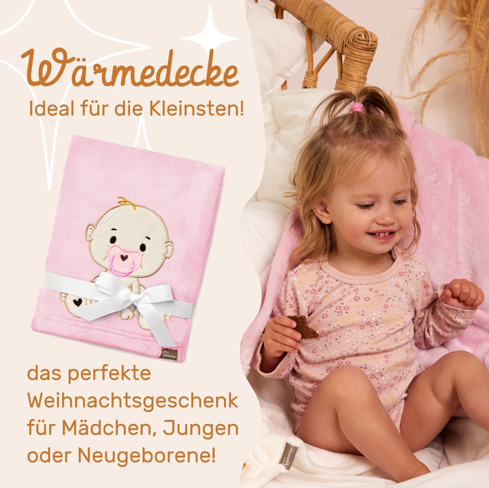 Wohndecke Warme Kuscheldecke Babydecke Blanket Baby Geschenk BE20-168, Be Mammy – Bild 3 von 5