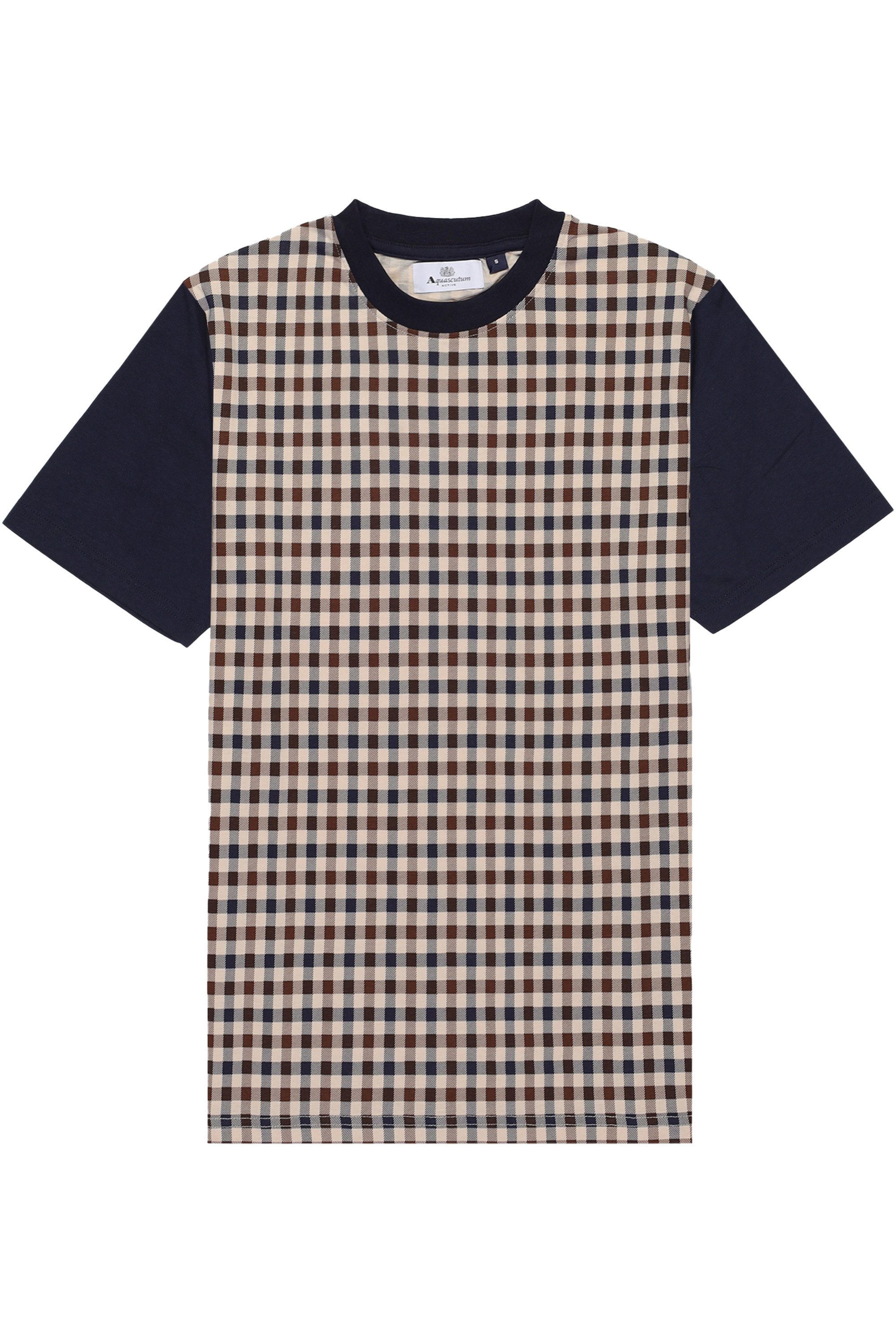Aquascutum Active T-Shirt ACTIVE SIDE CLUB CHECK T-SHIRT Herren T-Shirt Herren, leichtes Kurzarmshirt, Karohemd, Outdoor, Sale