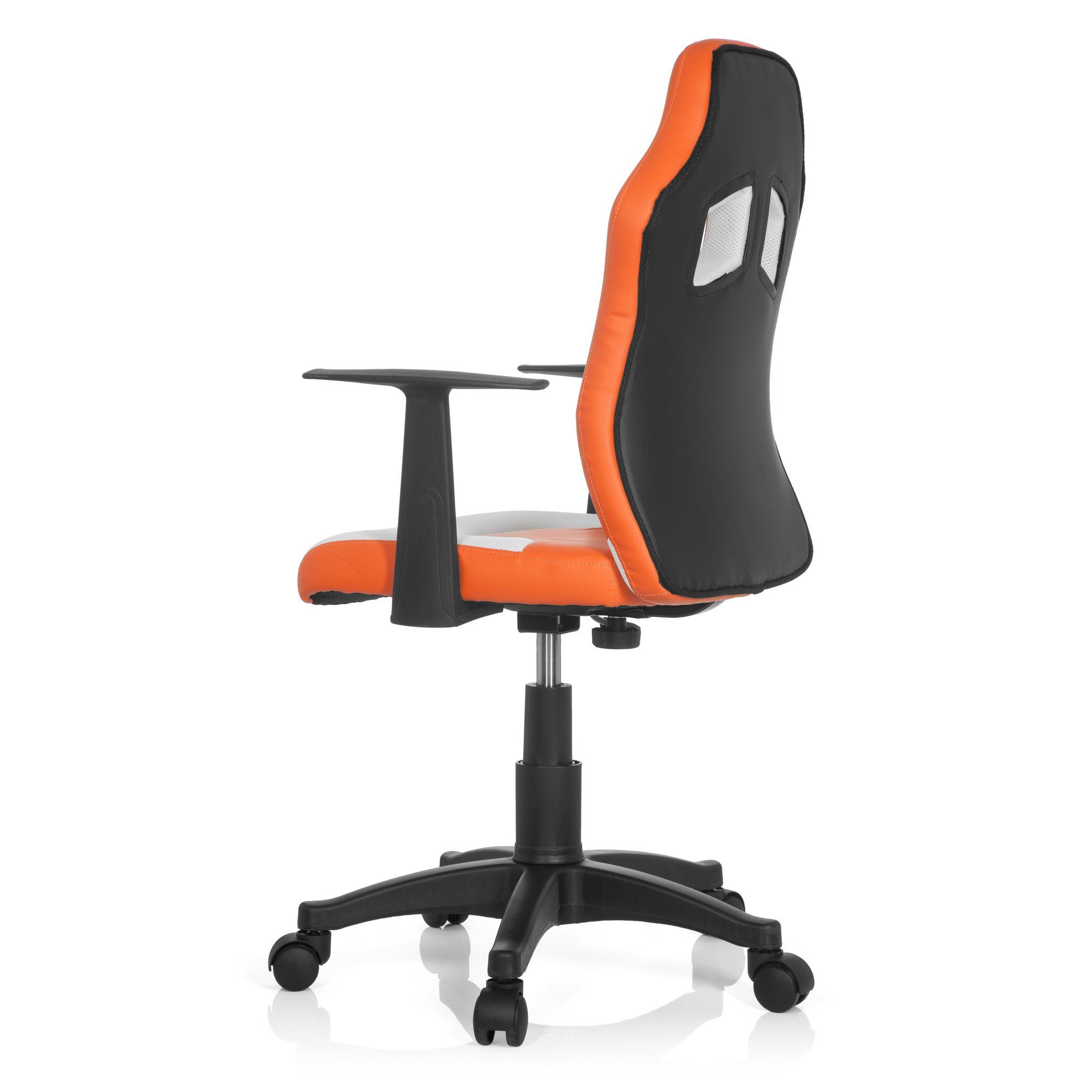 hjh OFFICE Drehstuhl Kinderdrehstuhl / AL Kunstleder, TEEN Orange ergonomisch GAME Weiß