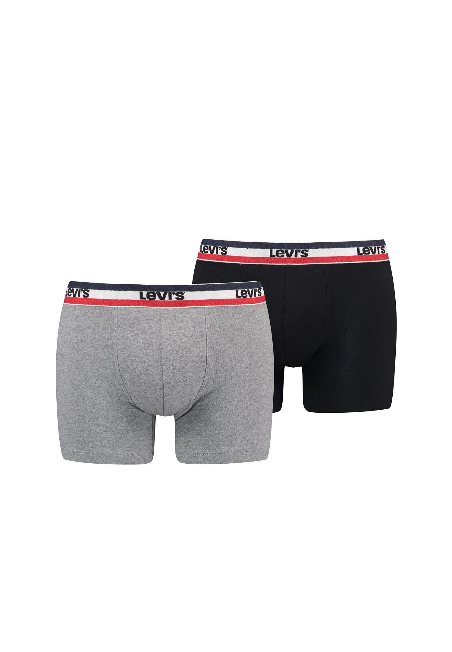 Levi's® Boxershorts MEN SPRTSWR LOGO BOXER BRIEF ORGANIC CO 2er Pack (Set, 2-St., 2er-Pack) Middle Grey Melange