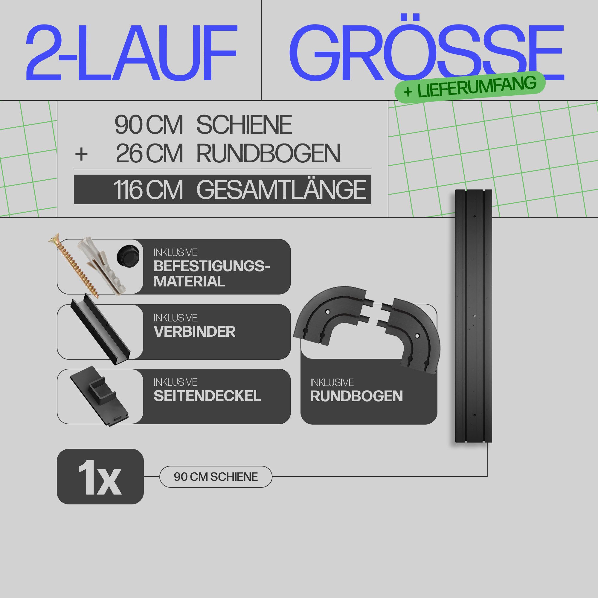 Bestlivings Gardinenschiene schwarz, 90-480 cm, Komplettset inkl. Montagezu günstig online kaufen