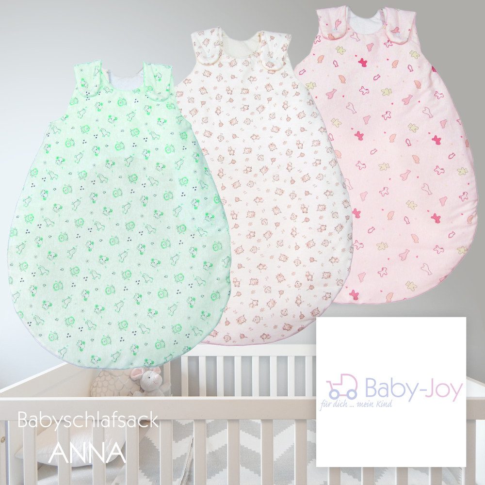 Baby-Joy Babyschlafsack Schlafsack ANNA Winterschlafsack JERSEY Babyschlafsack Sommer Winter (1 tlg), Atmungsaktiv. Kuschelweich.
