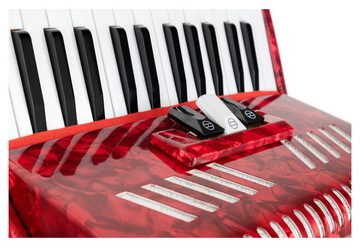 Classic Cantabile Piano-Akkordeon "Secondo V" - 48 Bass Tastenakkordeon - 2-chörig - 26 Diskanttasten, mit Riemen & Rucksack-Tasche