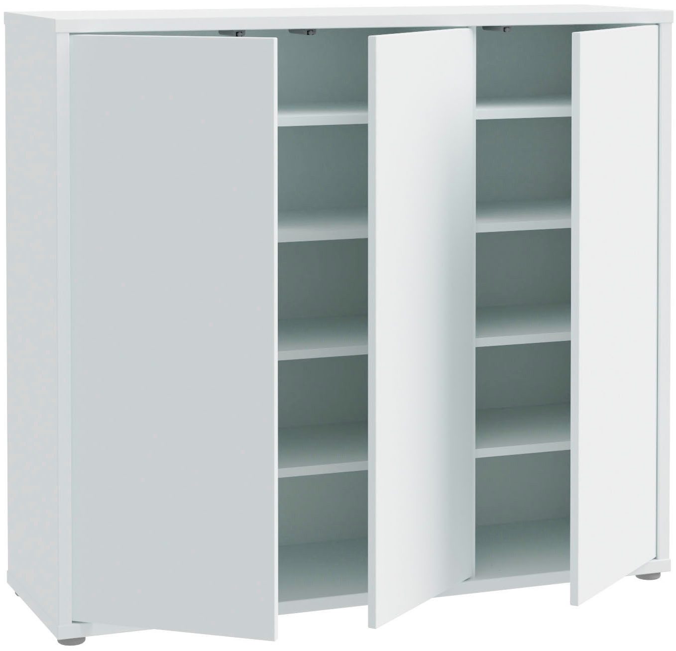 FORTE Schuhschrank Alice Springs, Schuhschrank, Platz für 20 Paar Schuhe, 3 Türen (B/H/T 109,2/99,1/34,9 cm) Stauraumschrank, Mehrzweckschrank, grifflose Front, – Bild 4 von 5