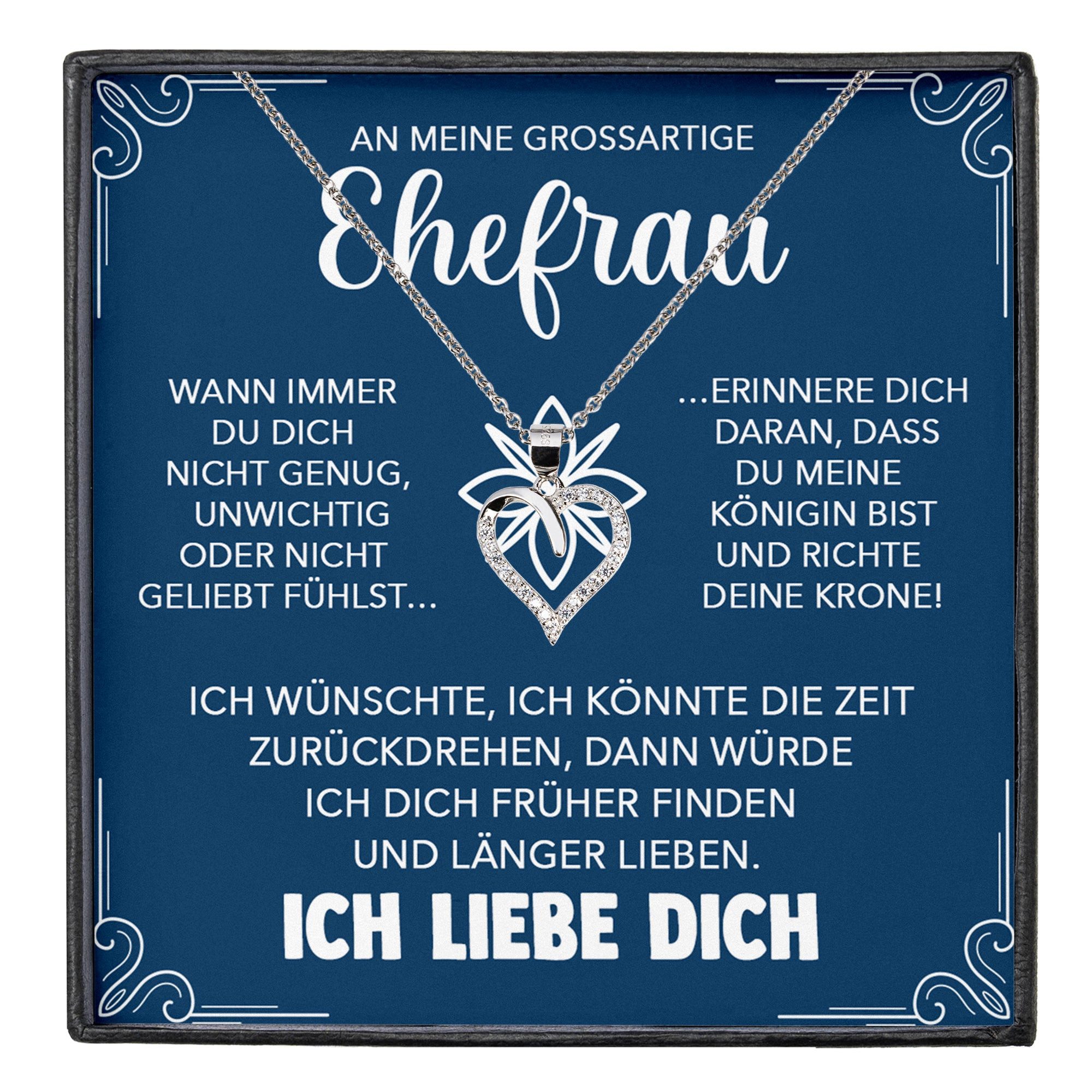 Valentinstagsgeschenk 22Feels Schmuckset Ehefrau Geschenk Hochzeitstag Ich Liebe Dich Kette Herz Valentinstag (inkl. Geschenktasche, Karte, Poliertuch