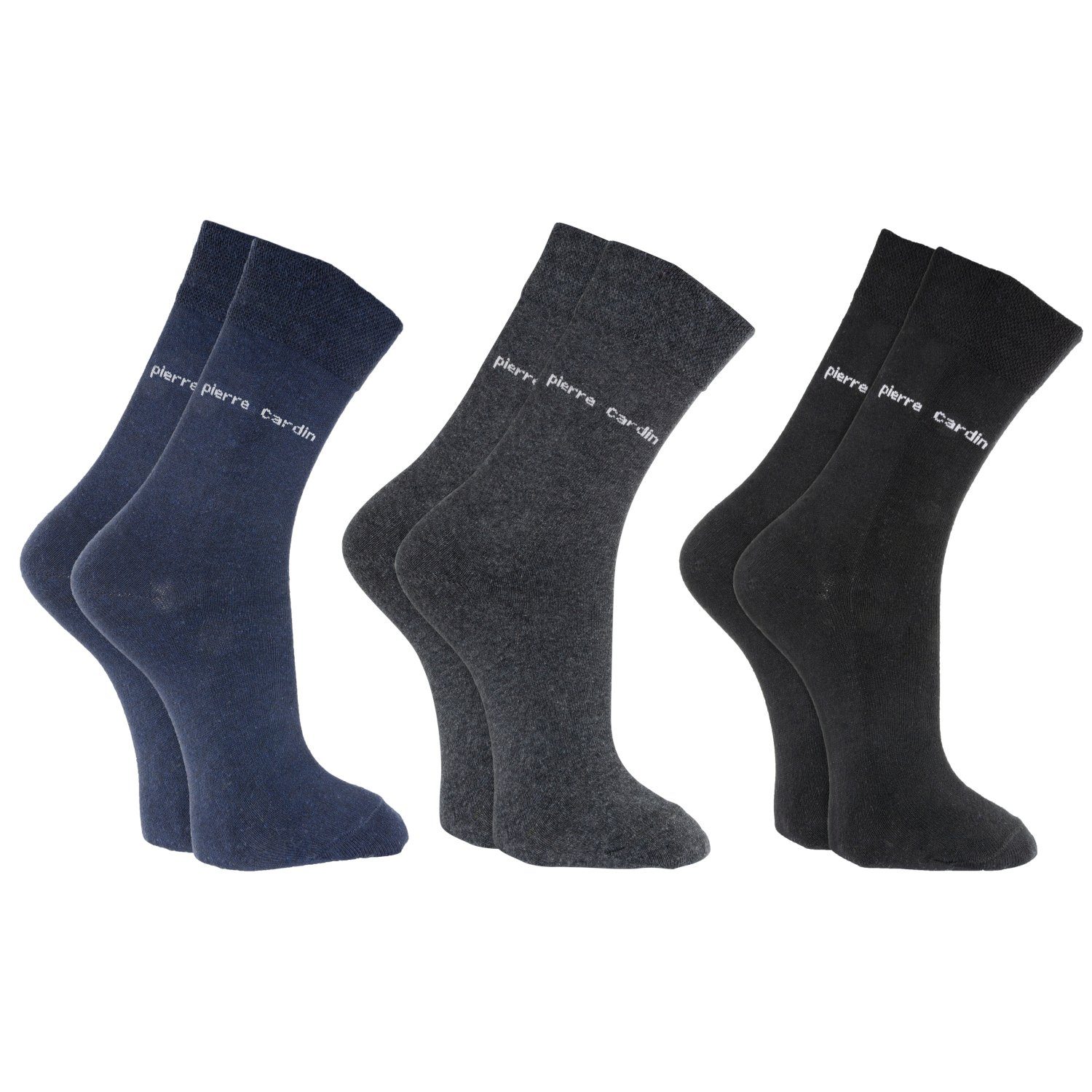 United Labels® Socken Pierre Cardin Business Socken Herren  Schwarz/Grau/Navy (3er Pack)