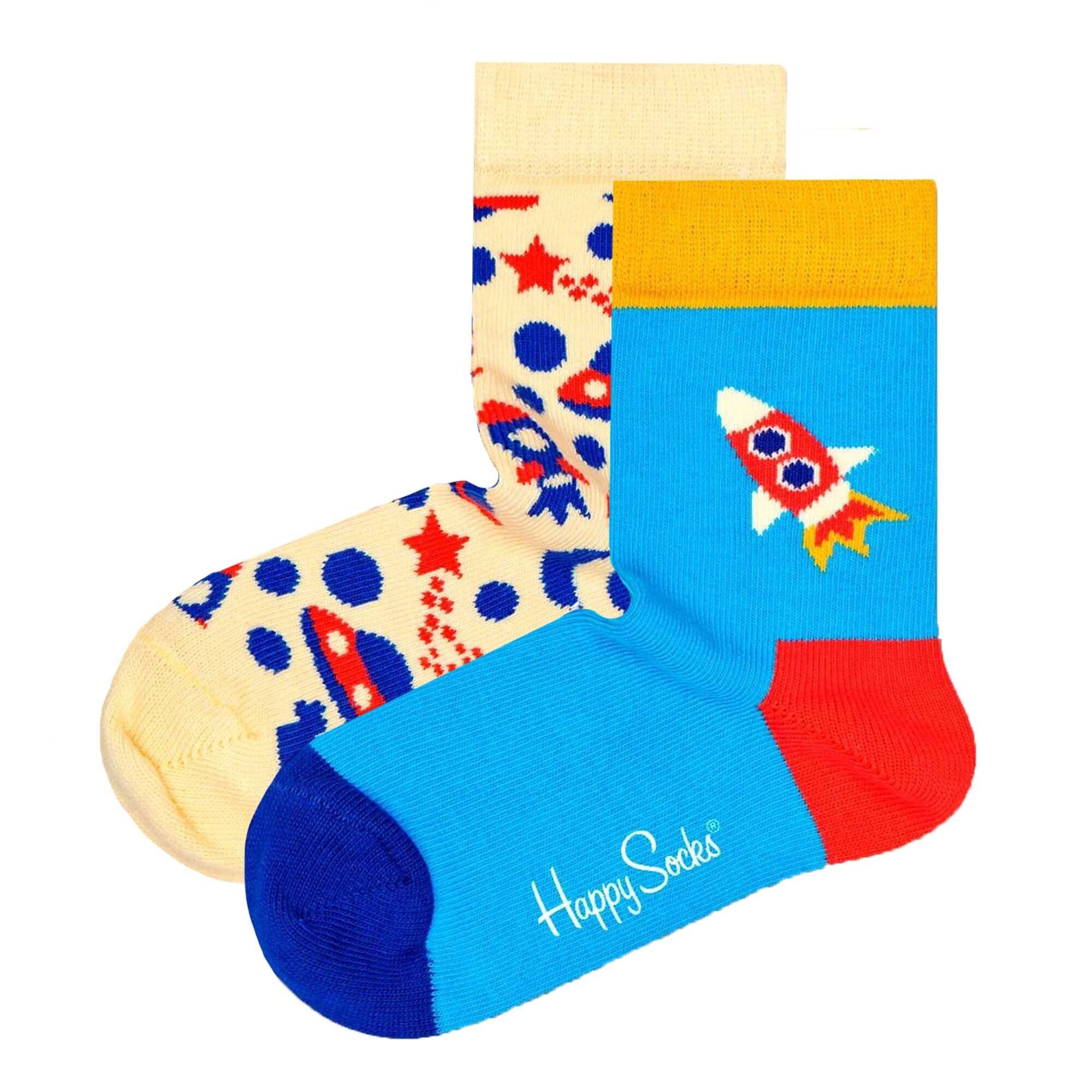 unisex, Into Socks Kinder Happy Socks Pack - Crew Socken Space 2er Freizeitsocken