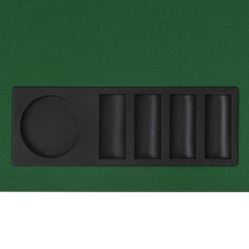 vidaXL Spieltisch 8-Spieler Poker Tischauflage Faltbar 4-fach Rechteckig Grün