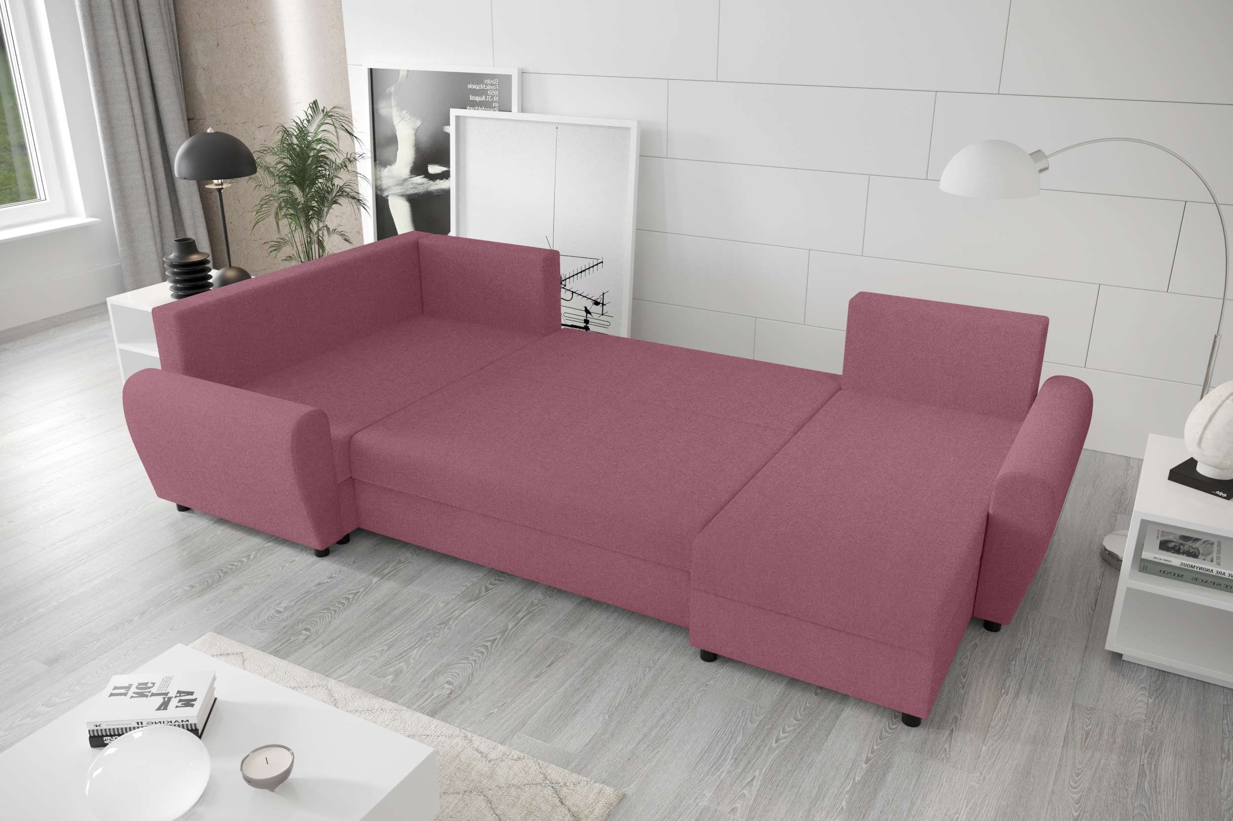 Sofa, Bettfunktion, Wohnlandschaft Stylefy mit U-Form, Eckcouch, Modern Design mit Haven, Sitzkomfort, Bettkasten,