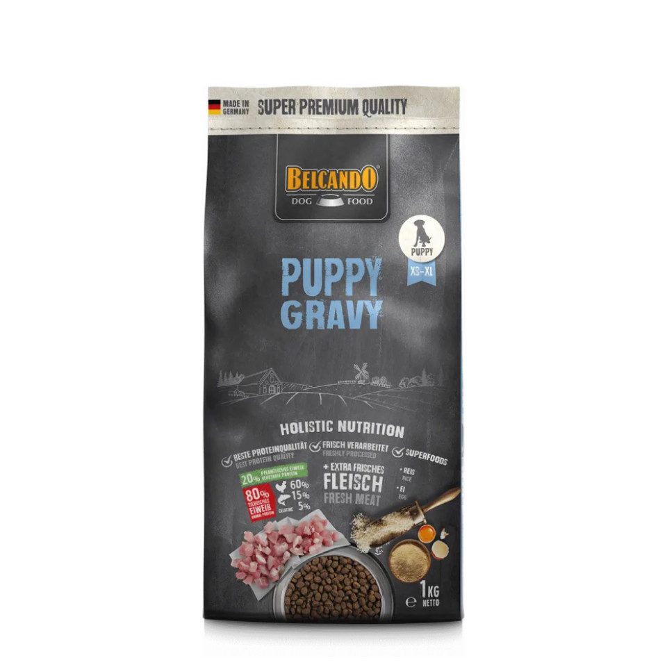 Belcando Puppy Gravy - hochwertiges Trockenfutter mit instant Sauce für Welpen, Trockenfutter für: Hunde
