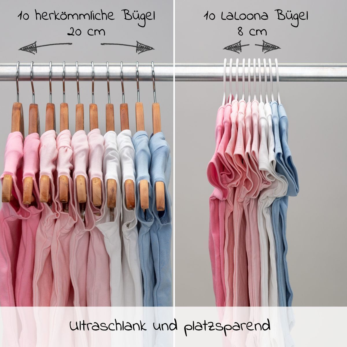 LaLoona Kleiderbügel Weiß, Babykleiderbügel 22 Stück Kinderkleiderbügel für günstig online kaufen