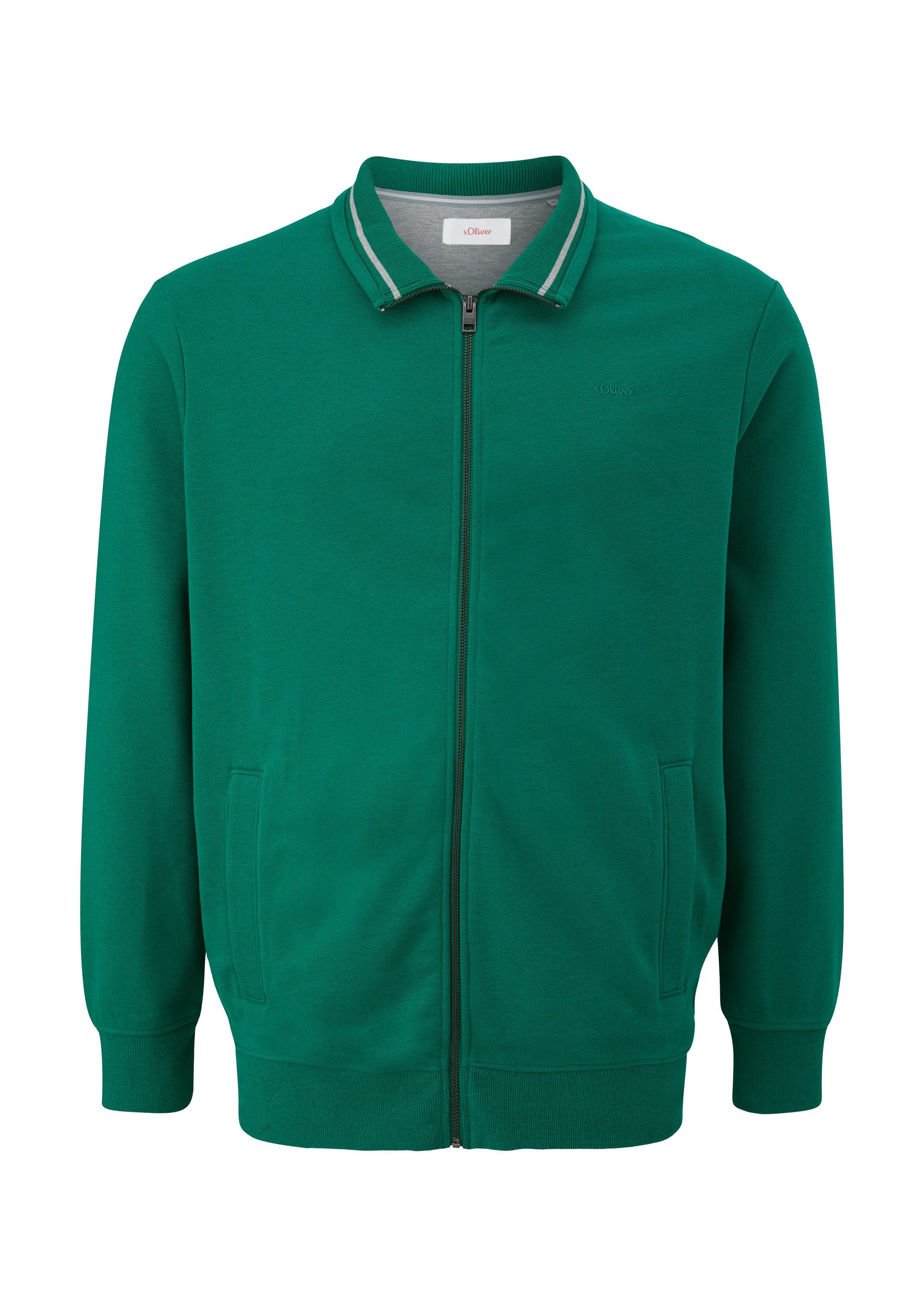 s.Oliver Sweatjacke Sweatshirt Jacke Sweatshirt Jacke mit Stehkragen