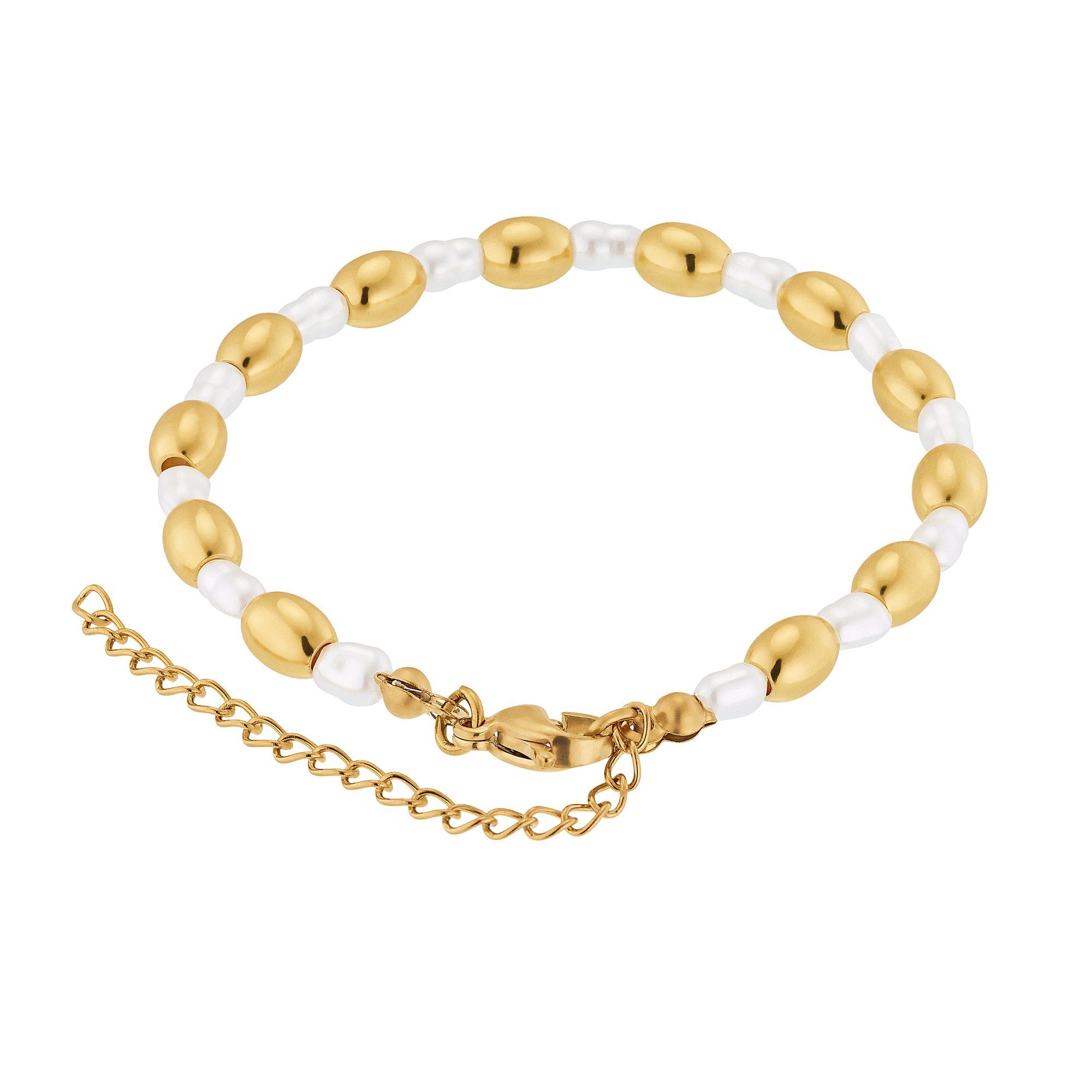 Perle goldfarben Armkette poliert Maya (Armband, inkl. für Armband Heideman silberfarben Geschenkverpackung), Frauen mit