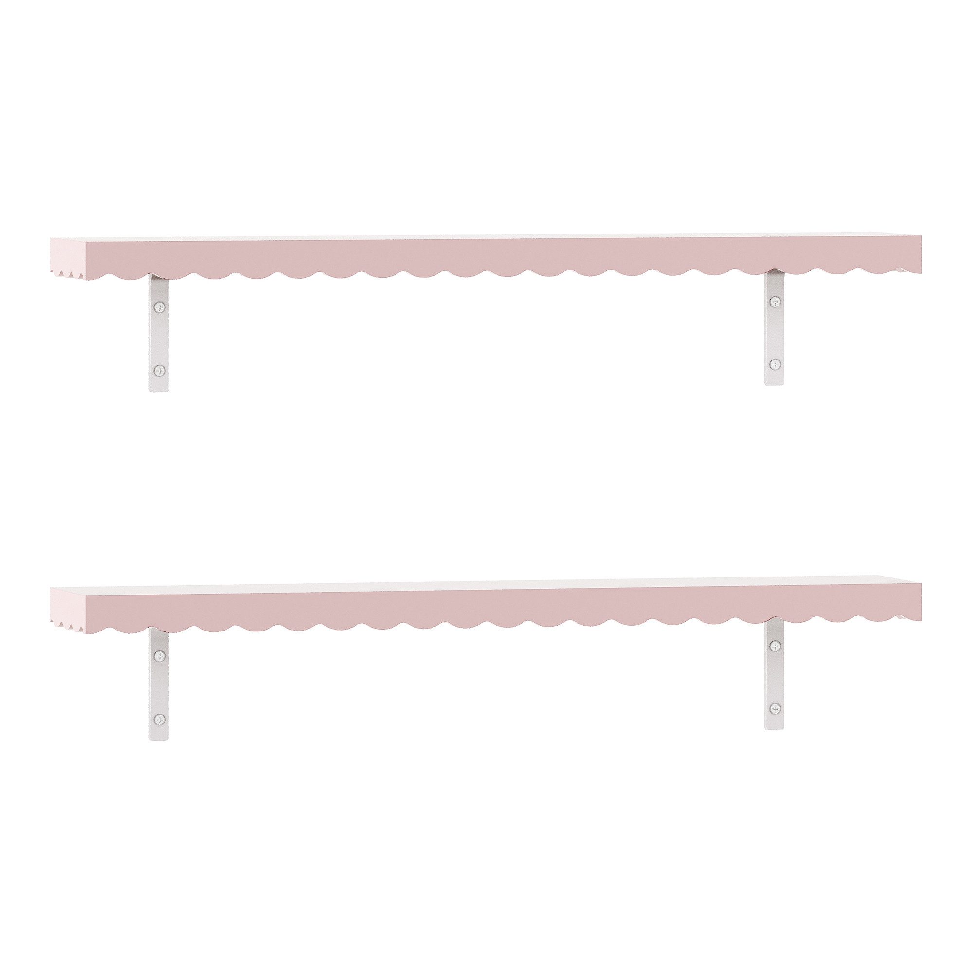 en.casa Kinderregal, Set 2-tlg., »Vestnes« Wellendesign 80 x 17 x 4 cm Cotton Candy