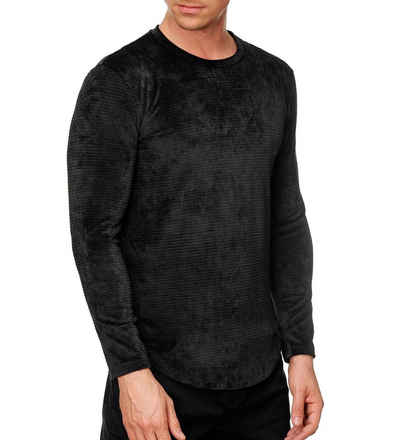 Uniplay Longsleeve »3447« (1-tlg) Herren Longsleeve Slim Fit Cord Pullover Stretch Sweater
