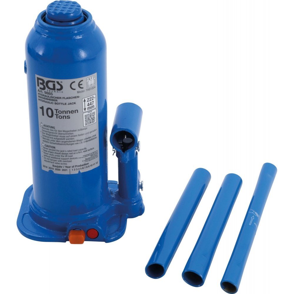 BGS technic BGS Hydraulikheber technic 9885 - 10 t Hydraulischer Flaschen-Wagenheber - blau