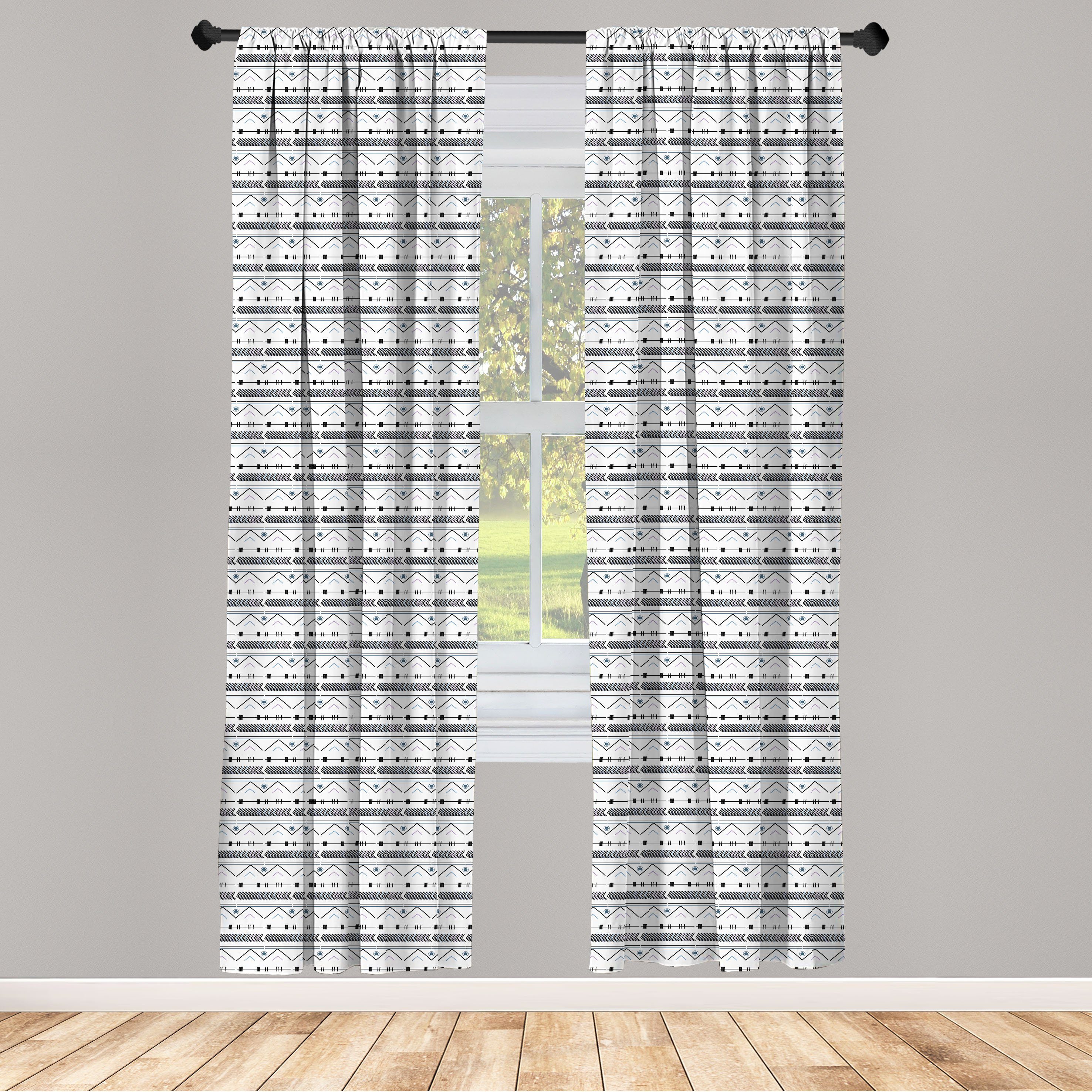 Gardine Vorhang für Wohnzimmer Schlafzimmer Dekor, Abakuhaus, Microfaser, Kultur- Ethnische und Tribal-Motive