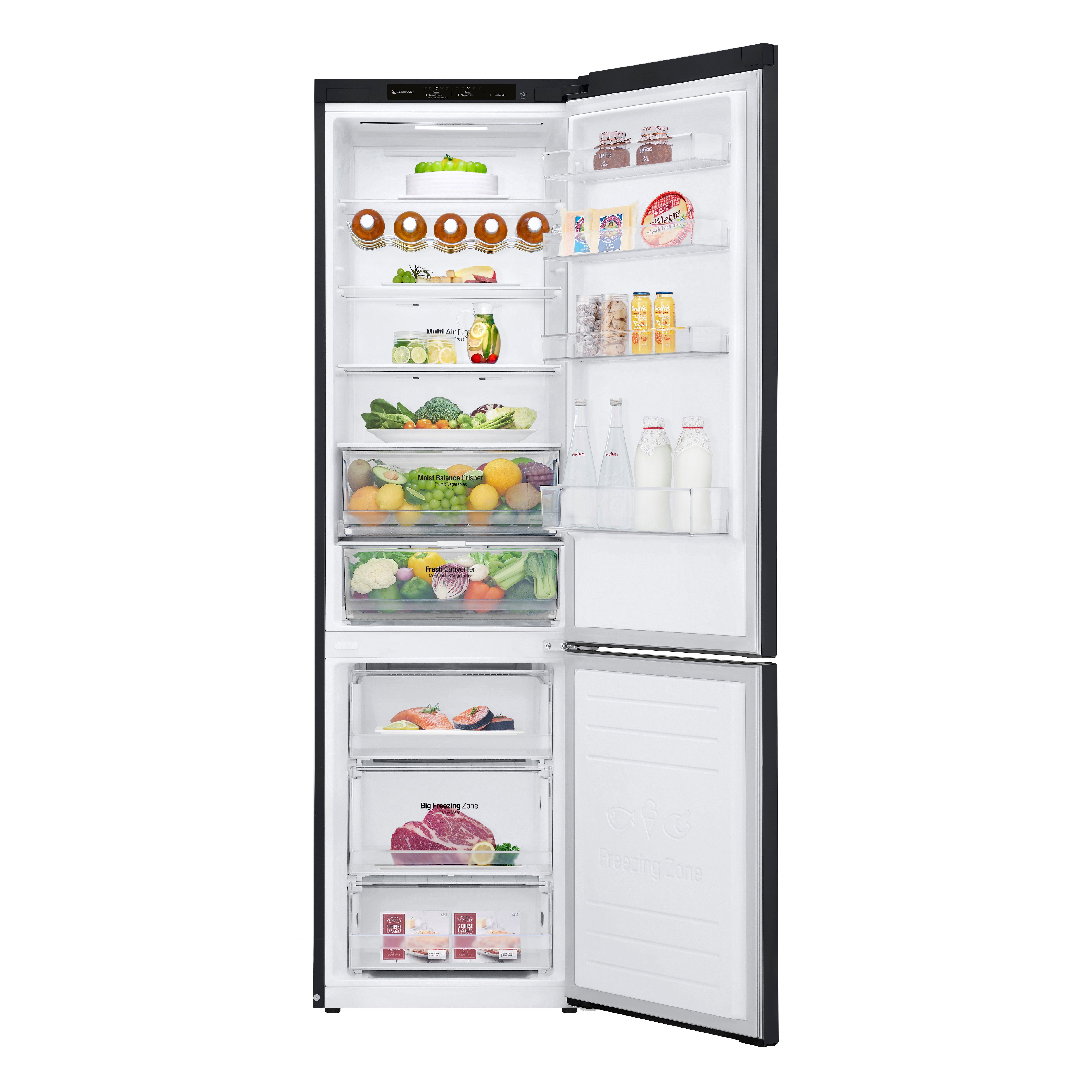 LG Kühl-/Gefrierkombination GBB62MCGGN, Total No Frost, 384 Liter  Nutzinhalt, Inverter Linear Kompressor, DoorCooling+, LINEARCooling®, Multi  Air Flow, Innendisplay, Express Cooling, Express Freeze, Smart Diagnosis™,  Moist Balance Crisper