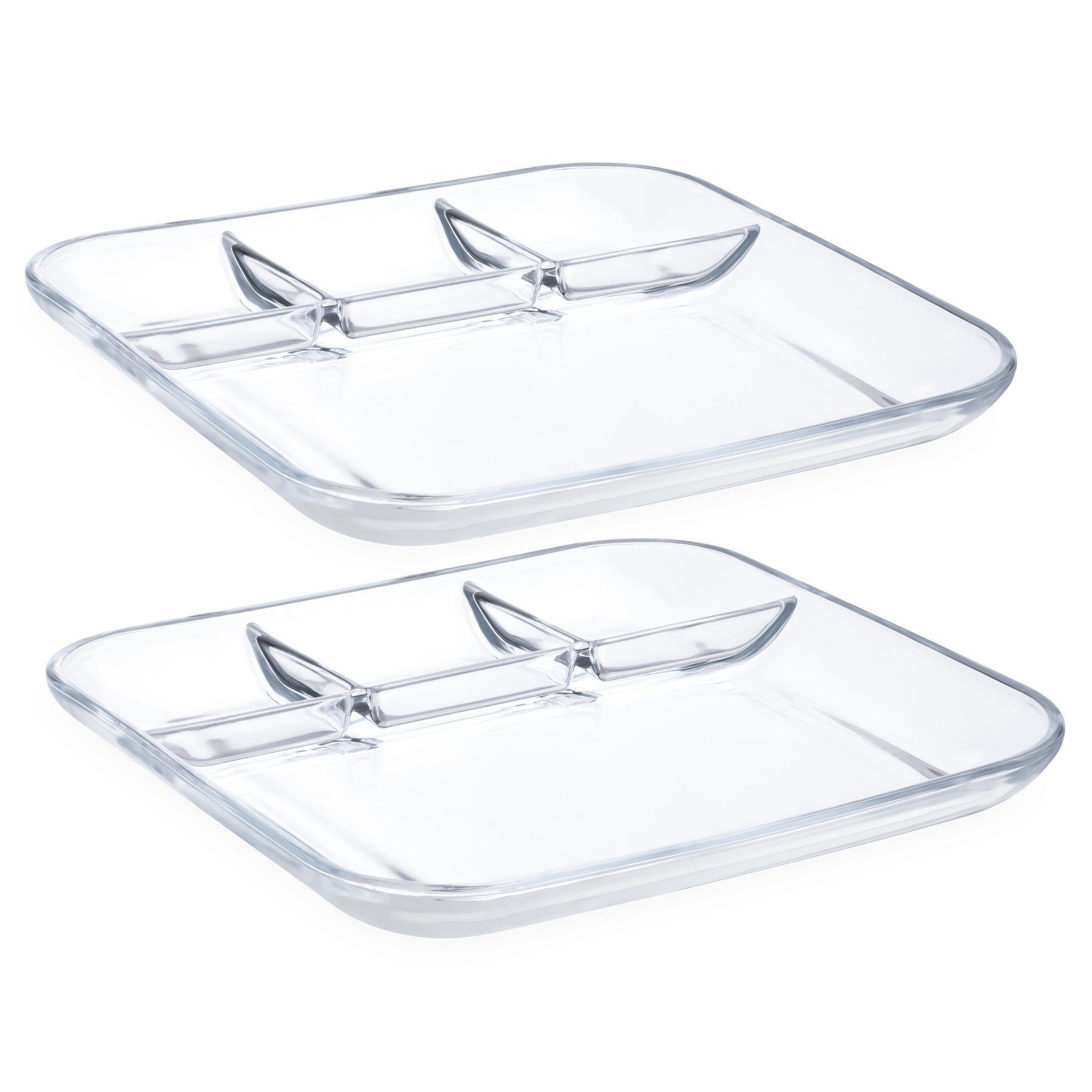 Servierplatte Teller für Portionskontrolle - Snack Plate mit Trennwänden