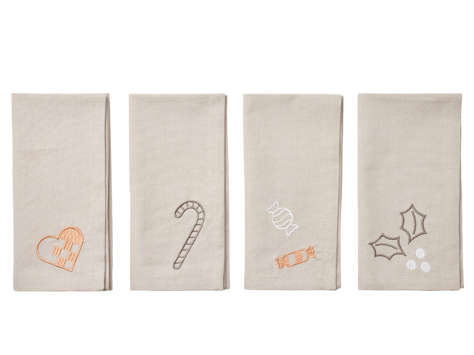 Broste Copenhagen Stoffserviette Fryd Serviette beige 45x45cm Set4