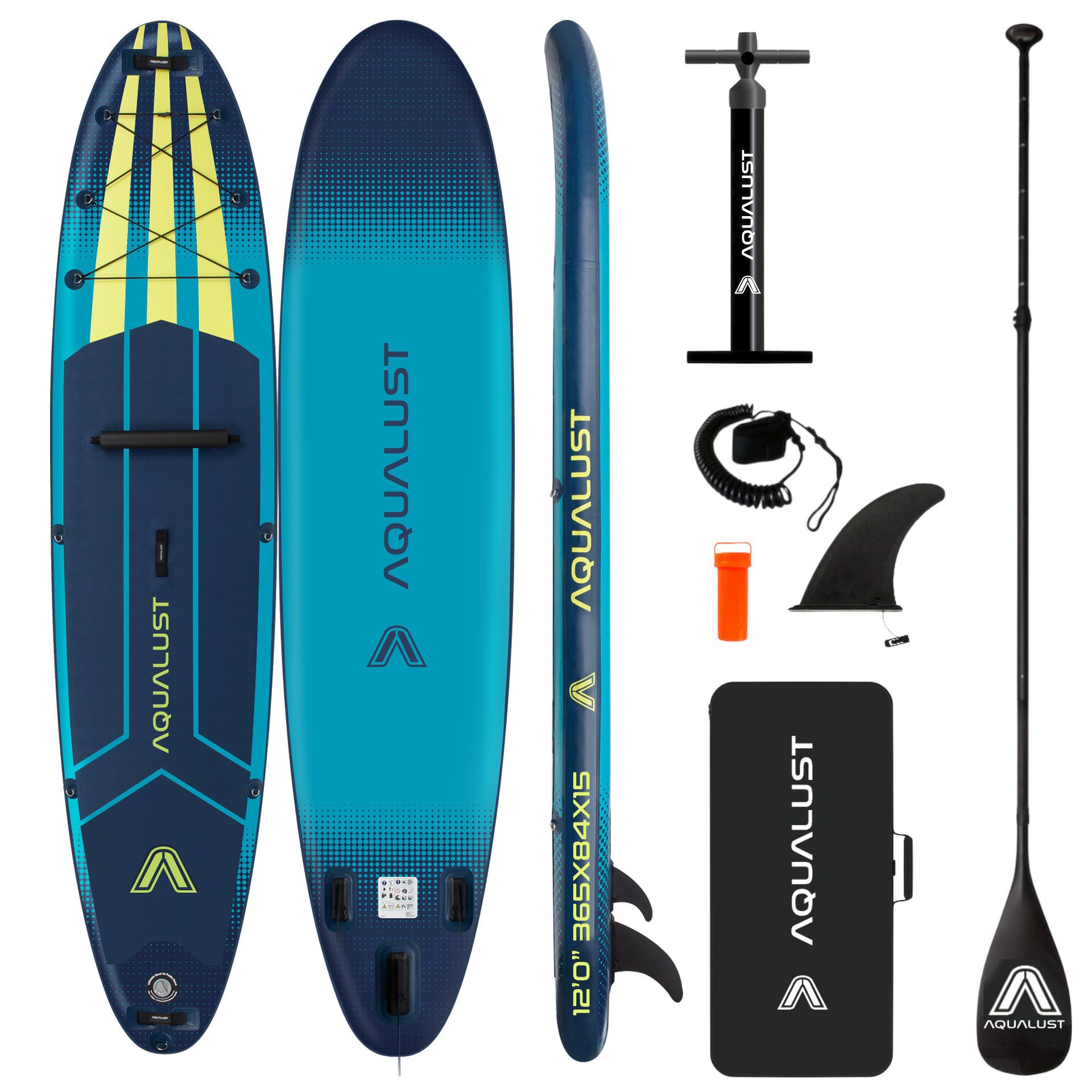 SUP-Board AQUALUST 12.0 iSUP Board Stand Up Paddle Surfboard aufblasbar
