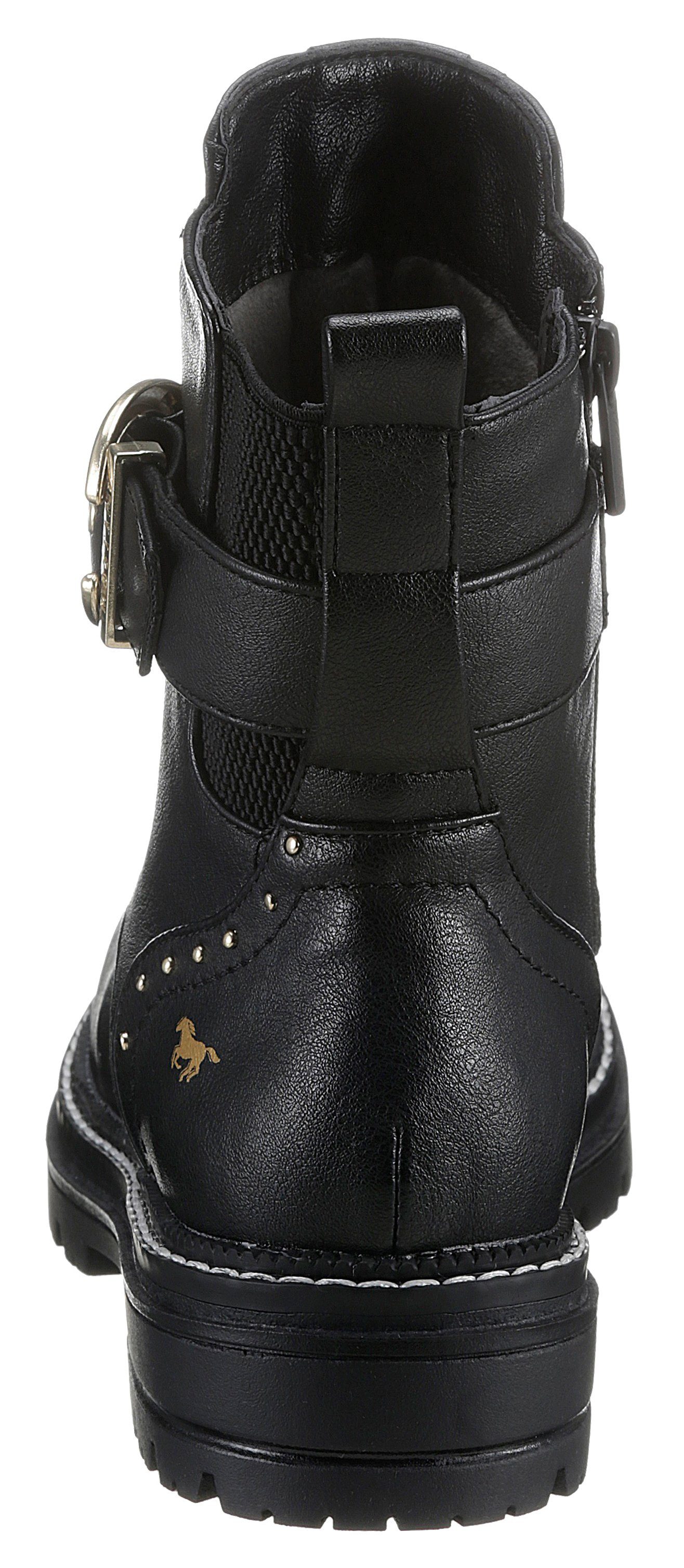Mustang Shoes Stiefelette mit Innen-Reißverschluss schwarz