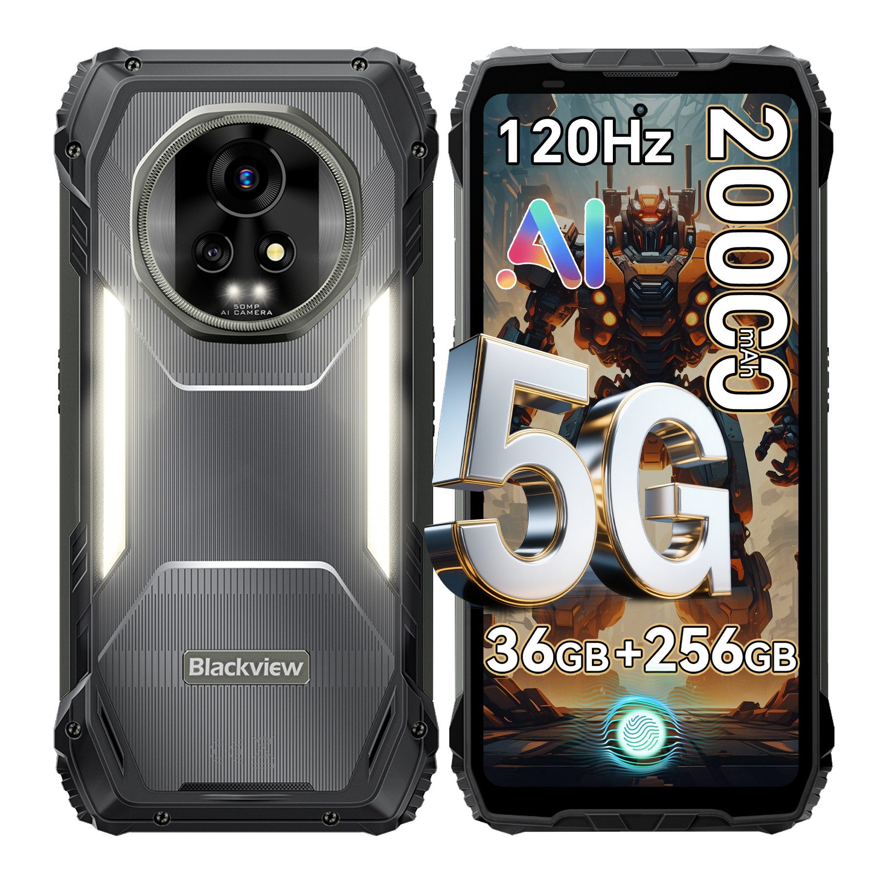 blackview XPLORE 2: Mit eSIM- Dual 50MP, 3.2K AMOLED Display, 5G Outdoor Smartphone (6.78 Zoll, 256 GB Speicherplatz, 50 MP Kamera, 6.73", 120Hz, 4K, 5G, 20000mAh& 120W, Dual 50MP+20MP,Ohne Vertrag)