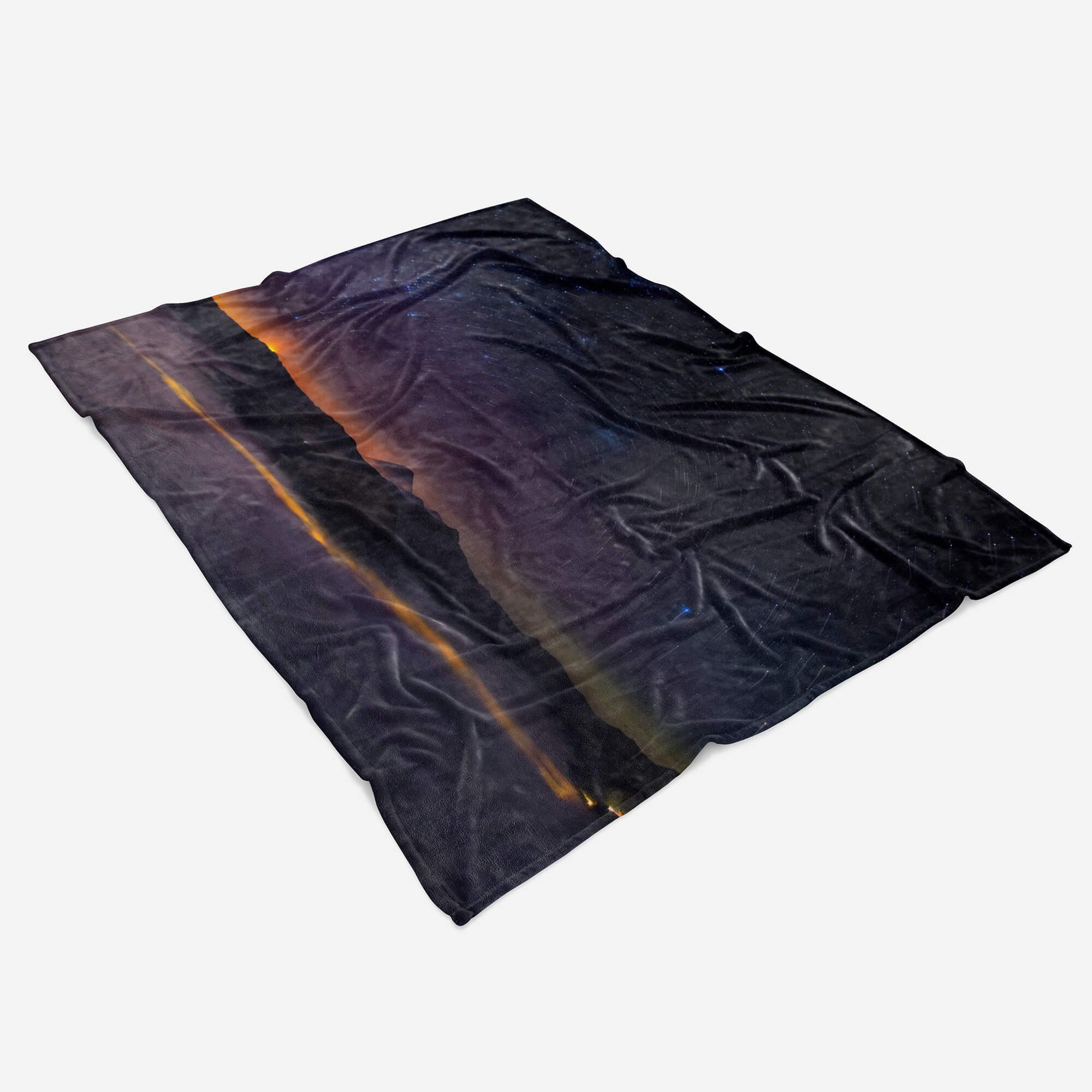 Handtuch Handtücher Berge Sinus Fotomotiv Handtuch Astrofot, Strandhandtuch Saunatuch Baumwolle-Polyester-Mix Art mit (1-St), Sternenhimmel Kuscheldecke