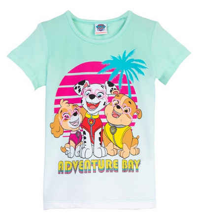 PAW PATROL T-Shirt Paw Patrol Mädchen T-Shirt Hundestaffel adventure day hellgrün (1-tlg)