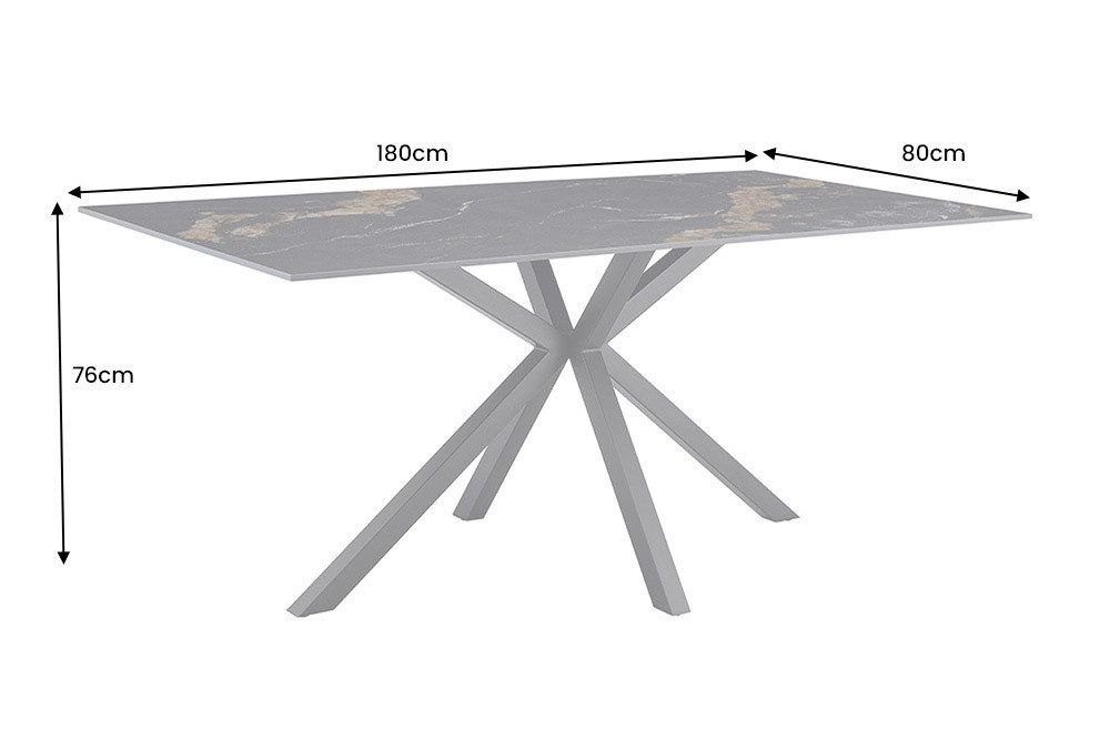riess-ambiente Esstisch GALAXIE 180cm schwarz-gold – Keramik, Metallgestell günstig online kaufen