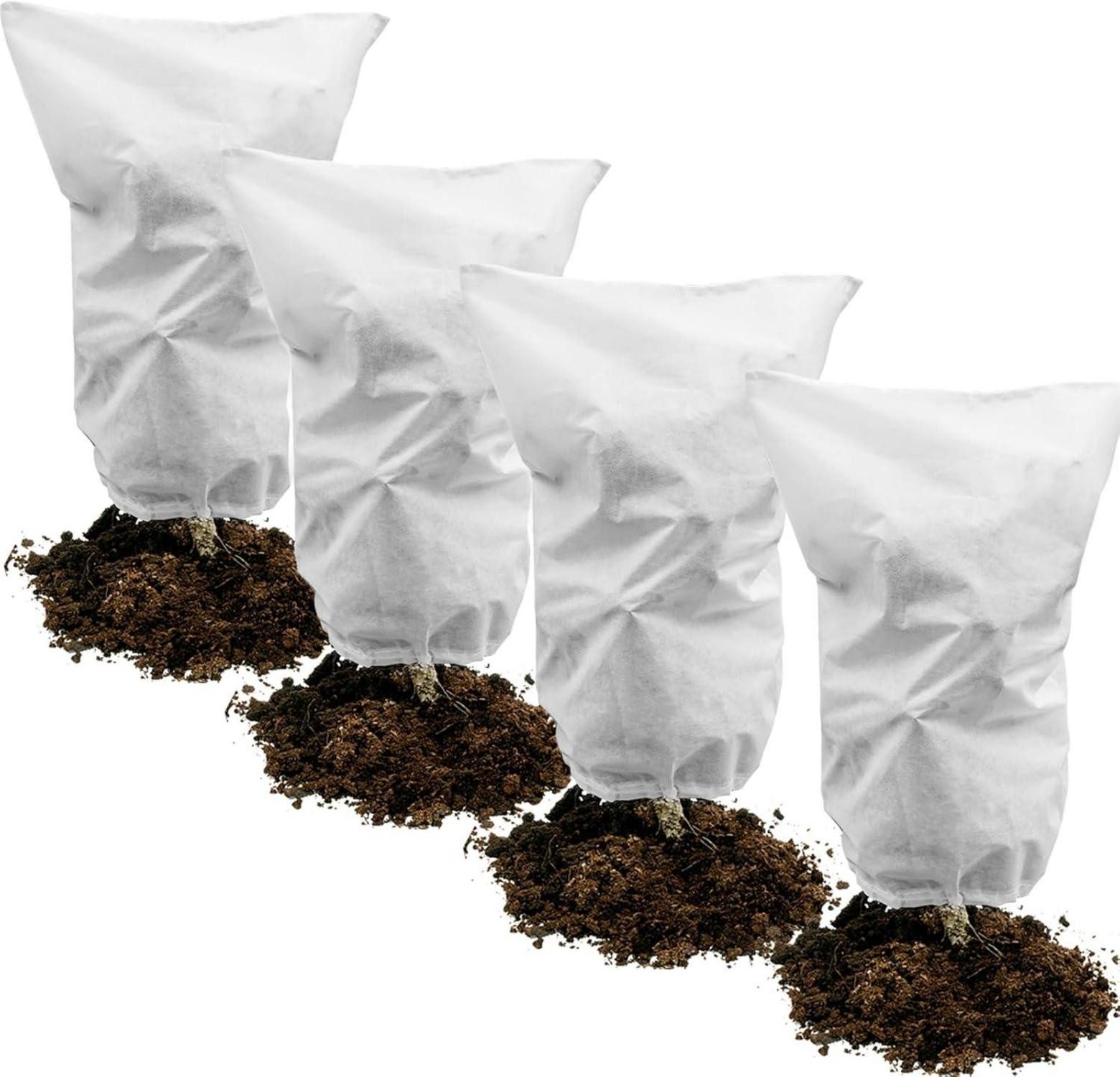 Abdeckhaube 4er Set Winterschutz-Haube 80x100cm Frostschutz Vlies Garten Pflanzen