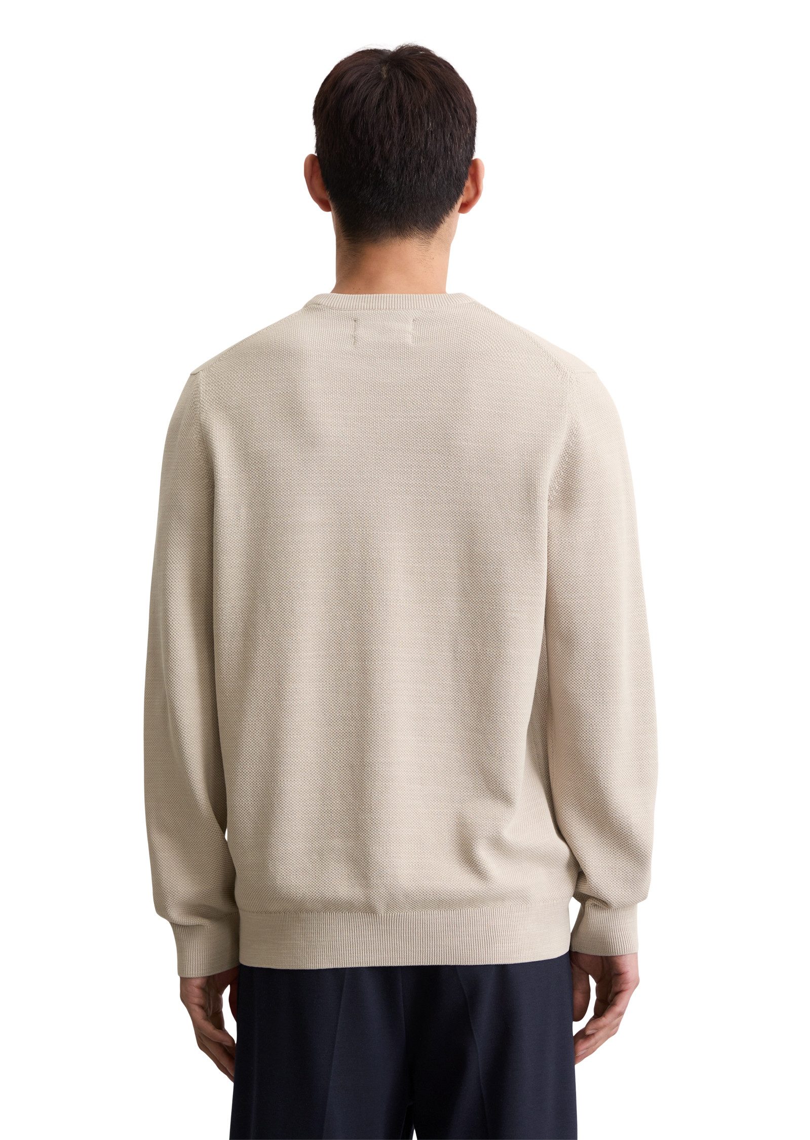 Marc O'Polo Rundhalspullover in Piqué-Struktur günstig online kaufen