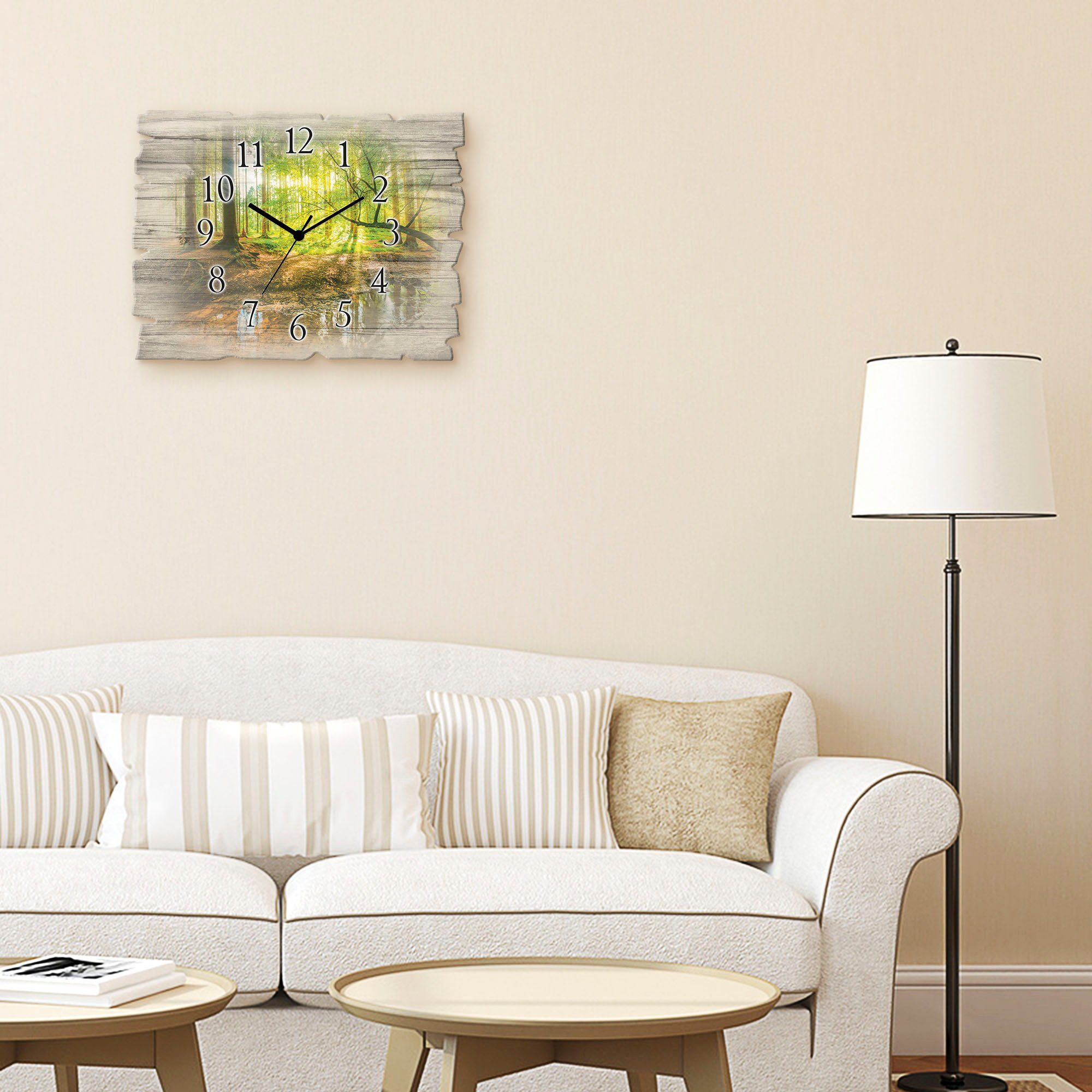 Artland Wanduhr Wald mit Bach (wahlweise günstig online kaufen
