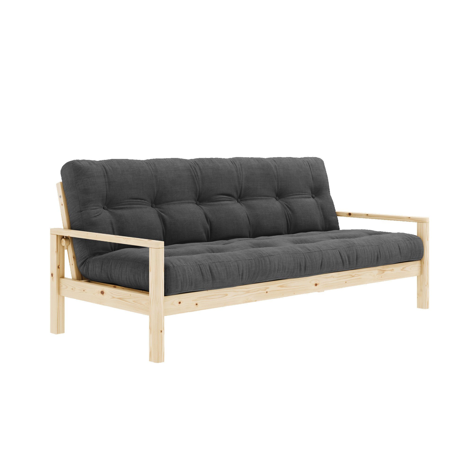 lackiert Klar Schlafsofa Farben, mit Kiefer Futonmatratze, Karup | KNOB, Design FSC-zertifiziert, verschiedene Charcoal