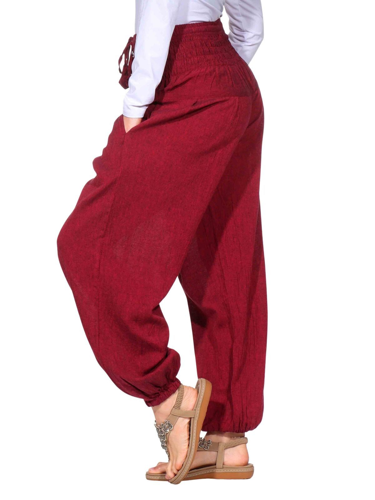 KUNST UND MAGIE Haremshose Kunst&Magie Damen Pluder-/Haremshose Sommerhose Hippie Wellness Yoga – Bild 4 von 5