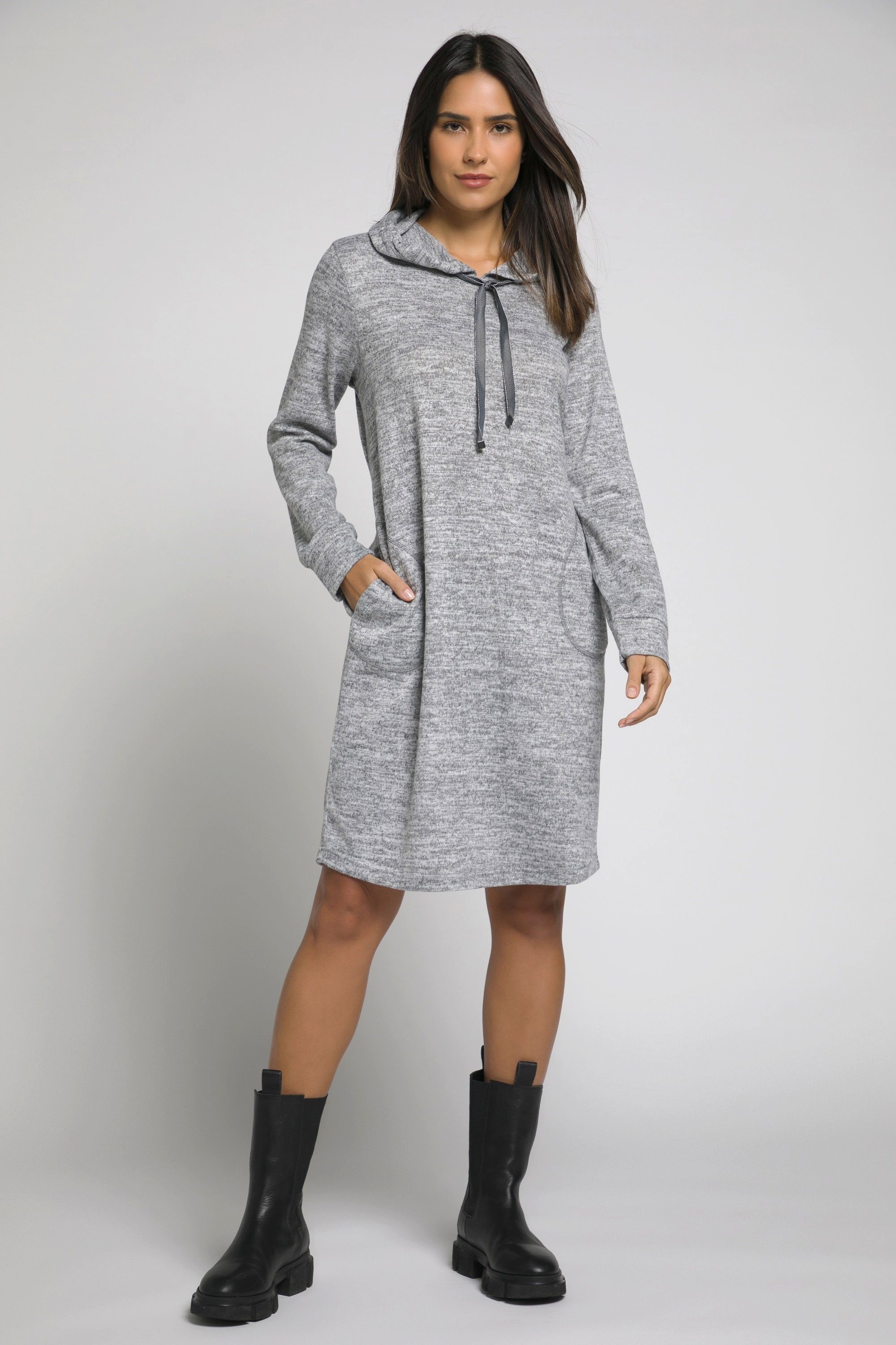 Gina Laura Jerseykleid Sweatkleid Kapuze Langarm