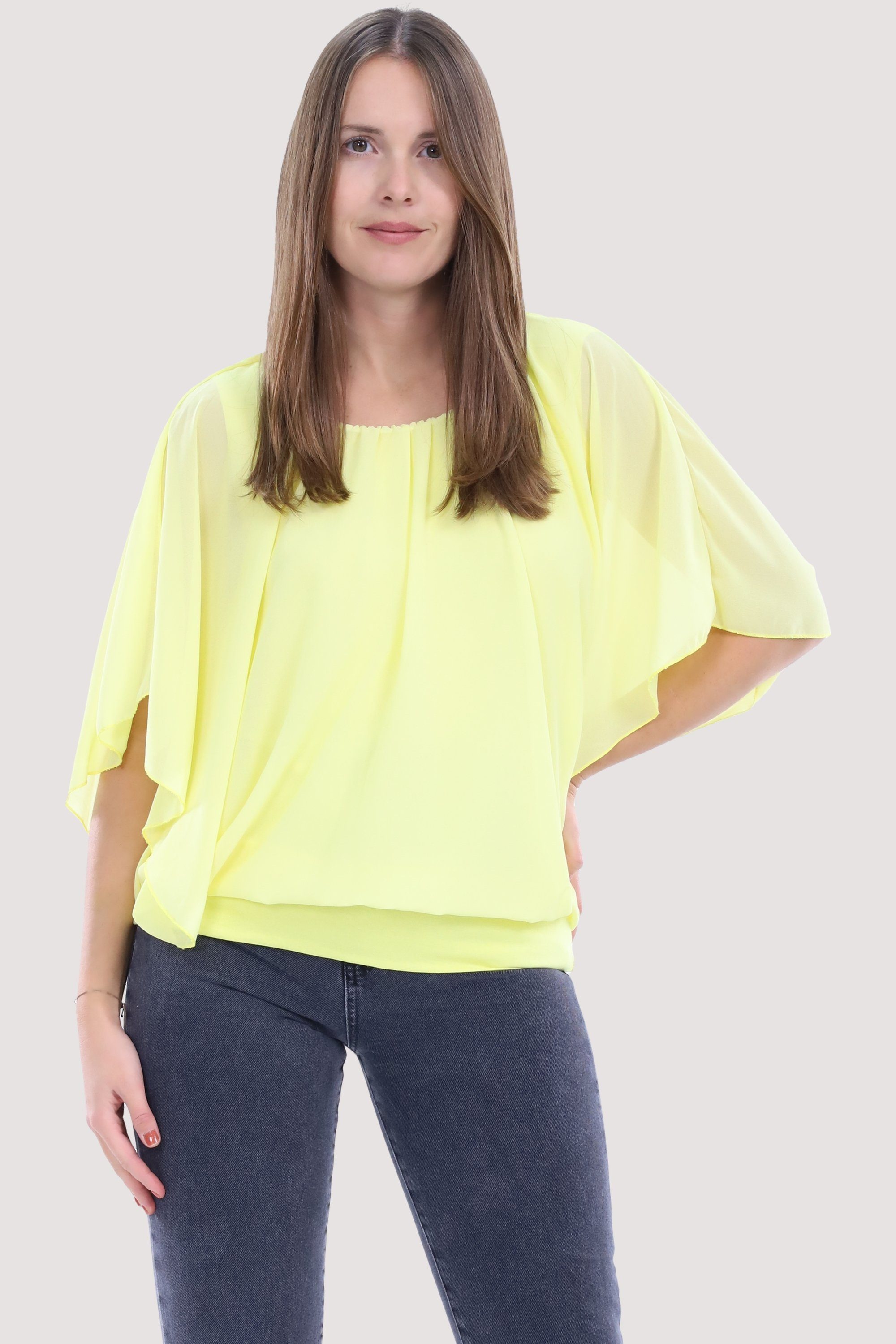 Chiffonbluse more gelb than Bund malito fashion mit 6296 breitem Einheitsgröße