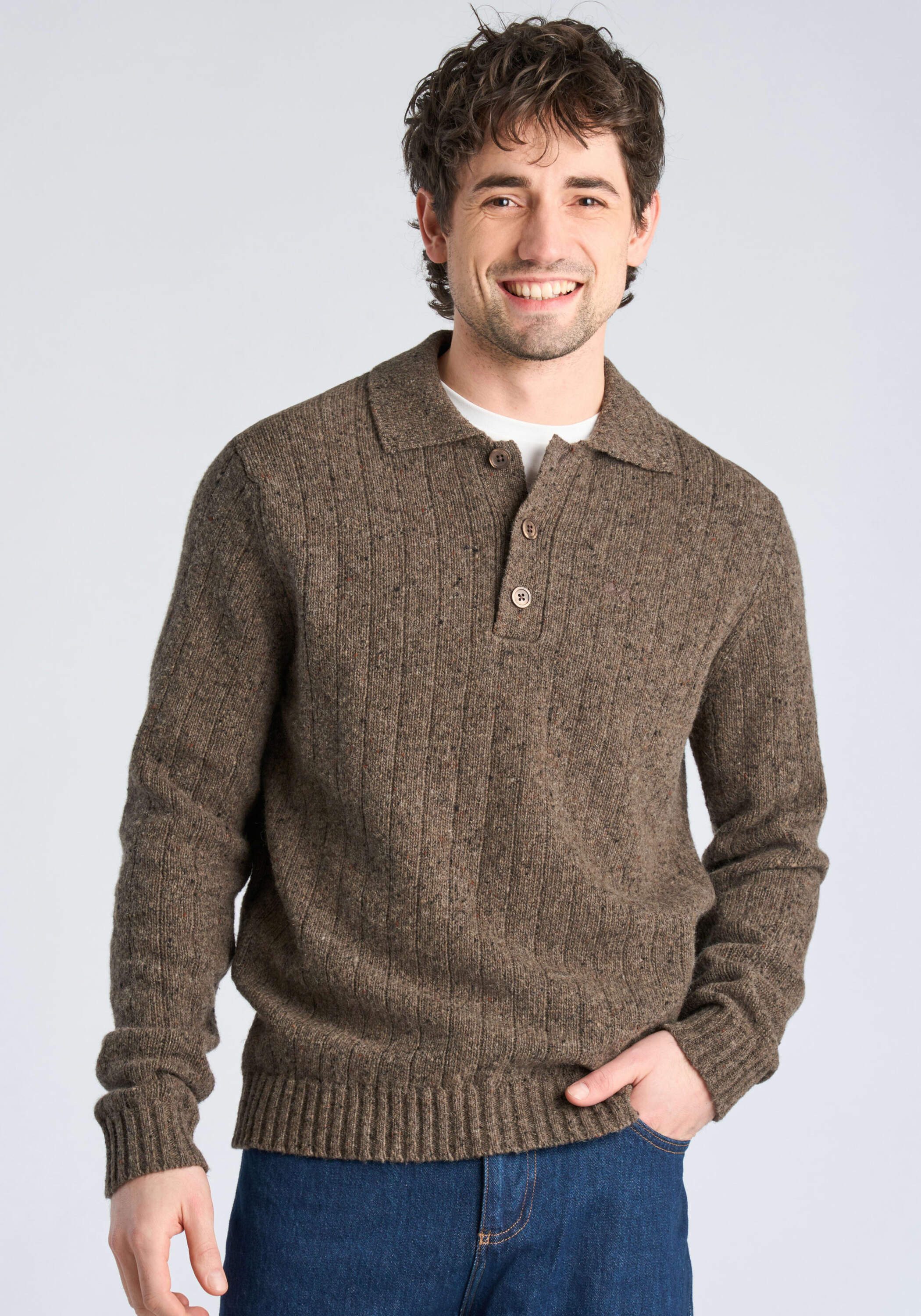 LINDBERGH Poloshirt Strickpullover Comfort Fit