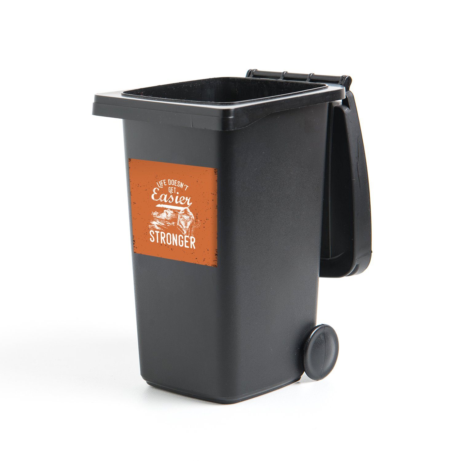 MuchoWow Wandsticker Jahrgang - Mülleimer-aufkleber, - Mülltonne, Container, Sticker, Design Abfalbehälter Tiger (1 St)