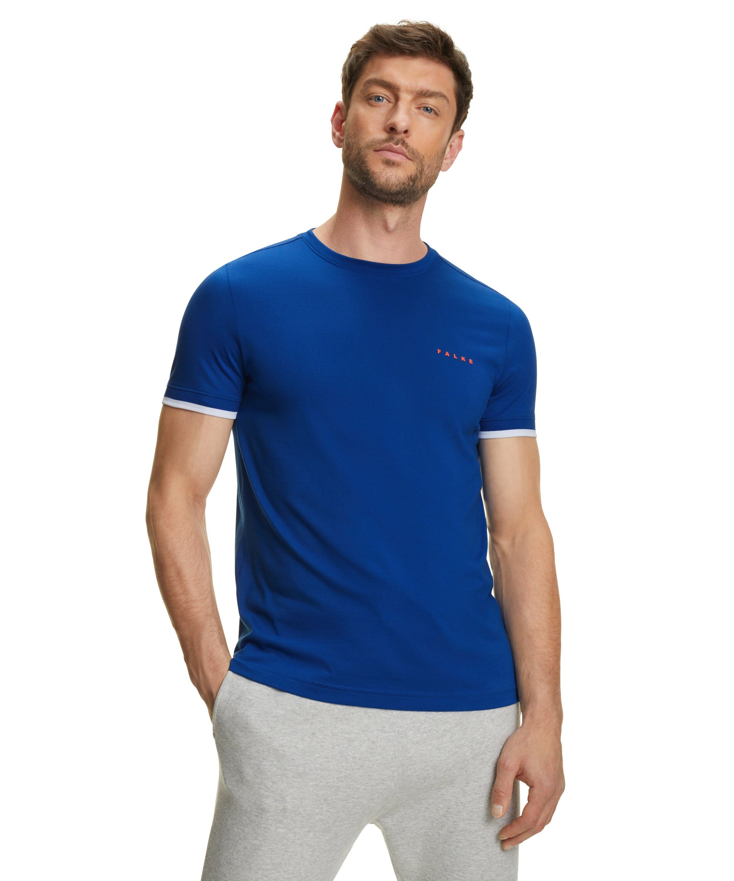 FALKE T-Shirt (1-tlg) petrol (6493) Pima-Baumwolle aus blue hochwertiger