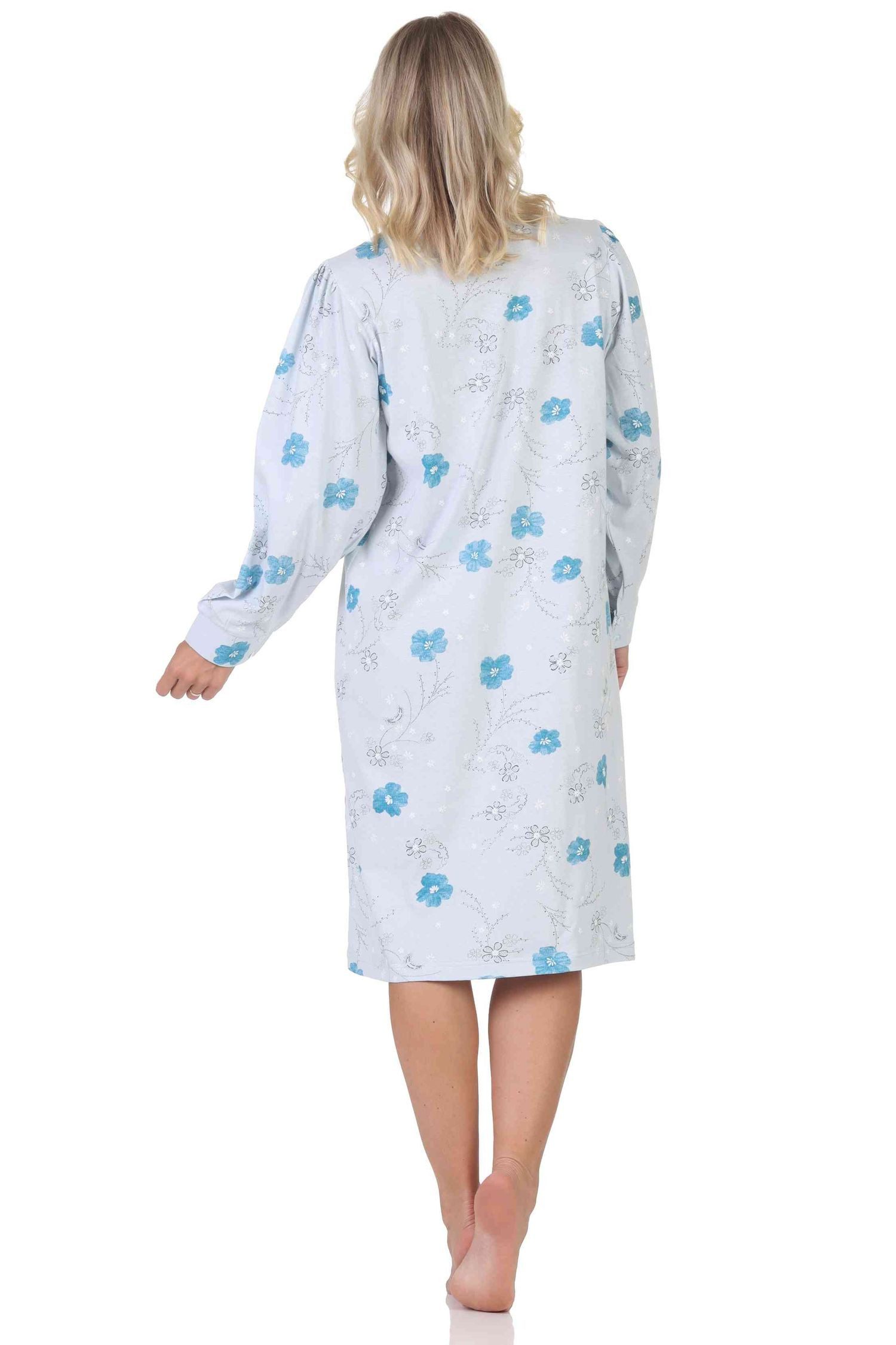 Normann Nachthemd Damen langarm Nachthemd im klassischen fraulichen Design