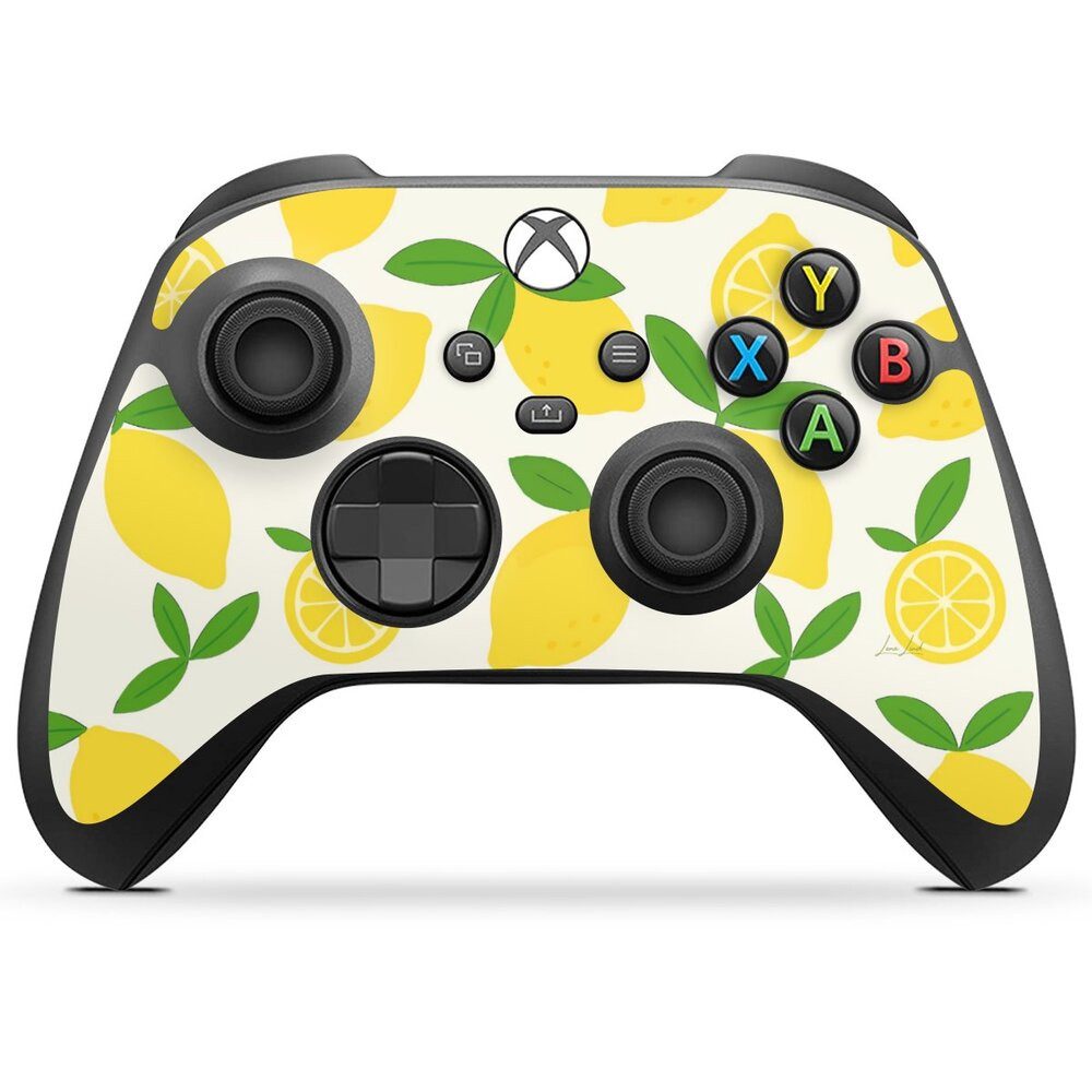 DeinDesign Konsolen-Cover Zitrone Spruch Statement Easy Peasy Lemon Queezy, Microsoft Xbox Series X Controller Skin Aufkleber Sticker Folie