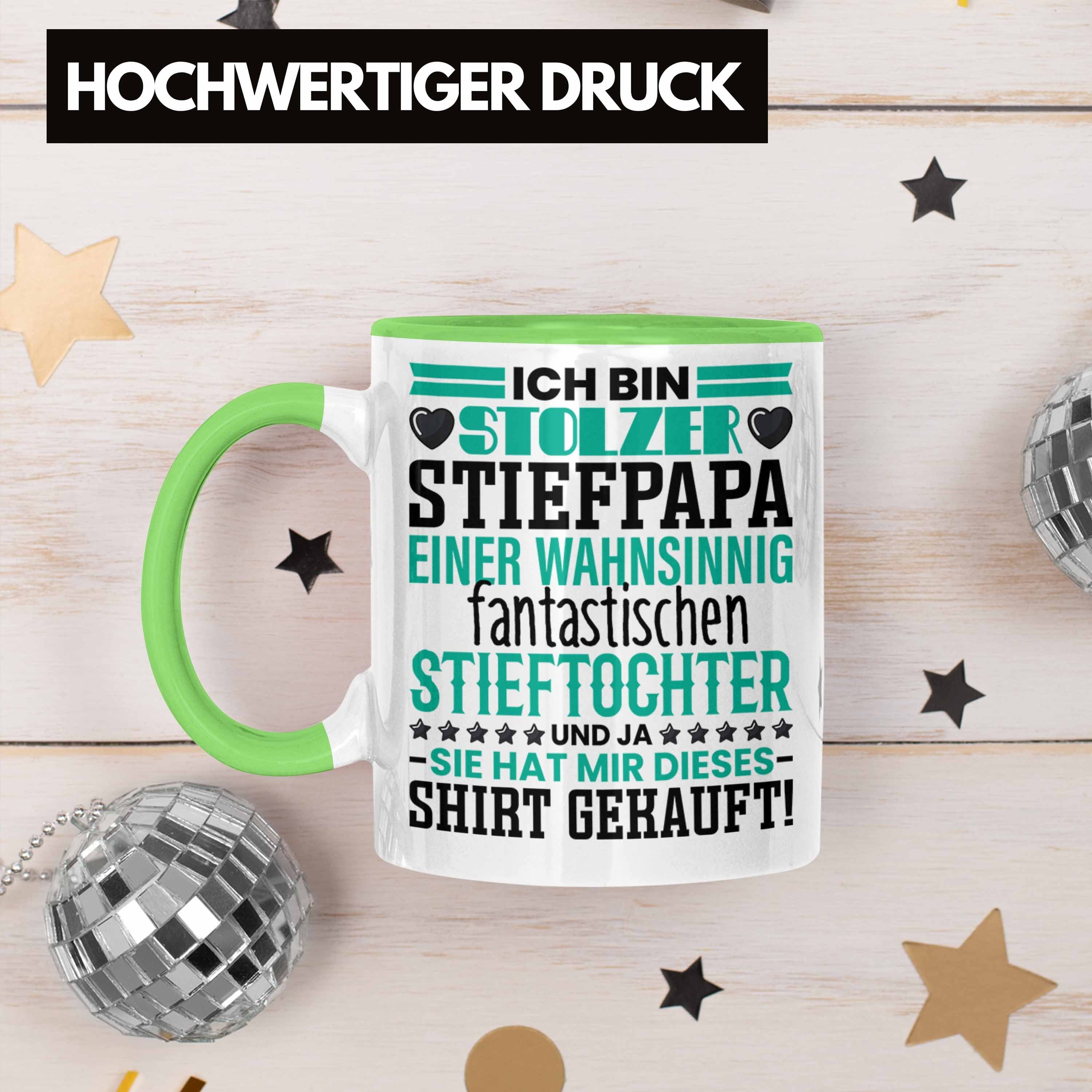 Trendation Tasse Stiefvater Tasse Spruch an Stiefvater Bin Kindern Grün von Ich Geschenk St