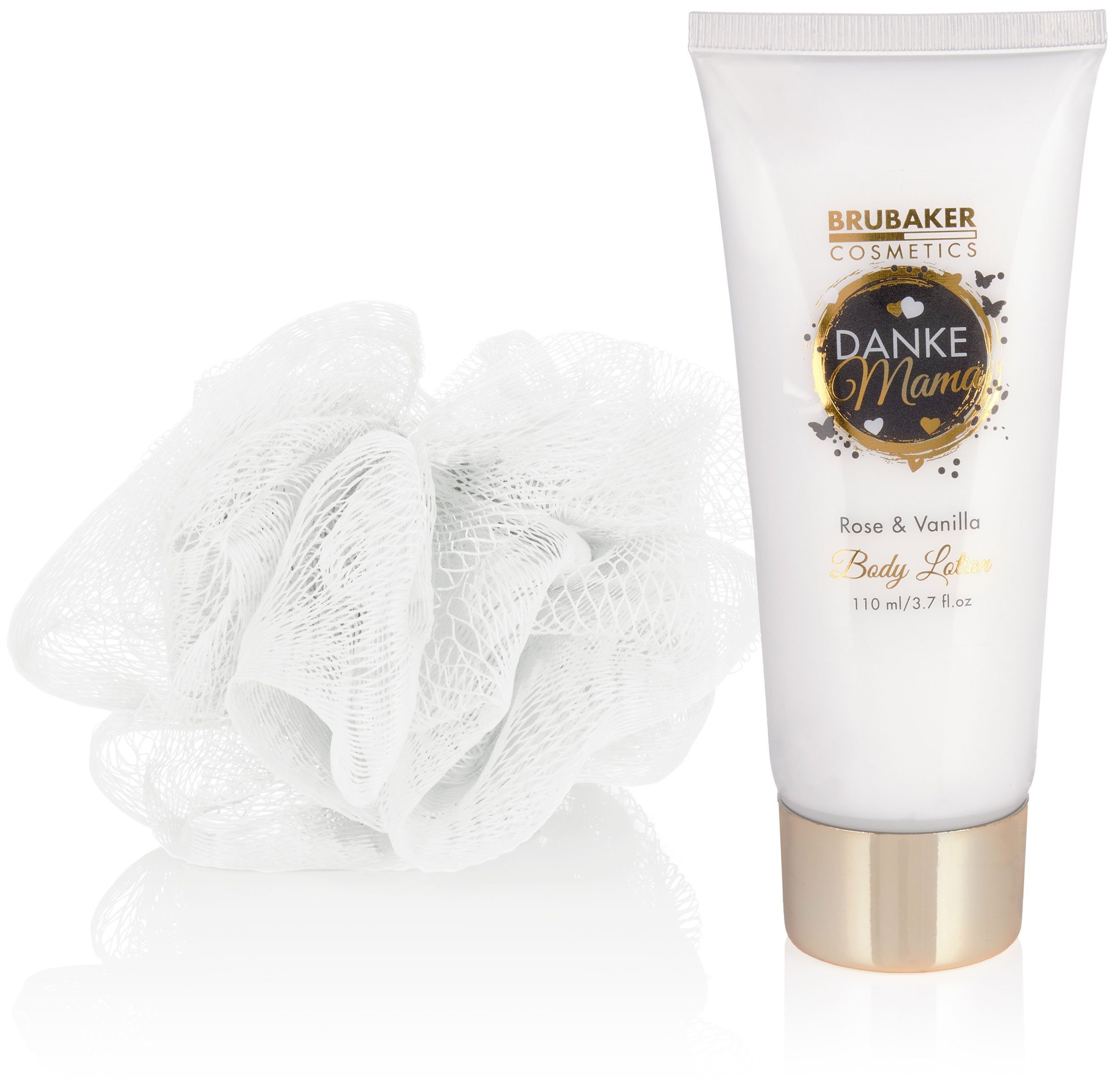 BRUBAKER Pflege-Geschenkset Danke Mama - Dusch- und Badeset mit Rosen Vanille Duft Pflegeset, 6-tlg., Geschenkset in Keramik Stiletto - Badeset Geschenk für die Mutter
