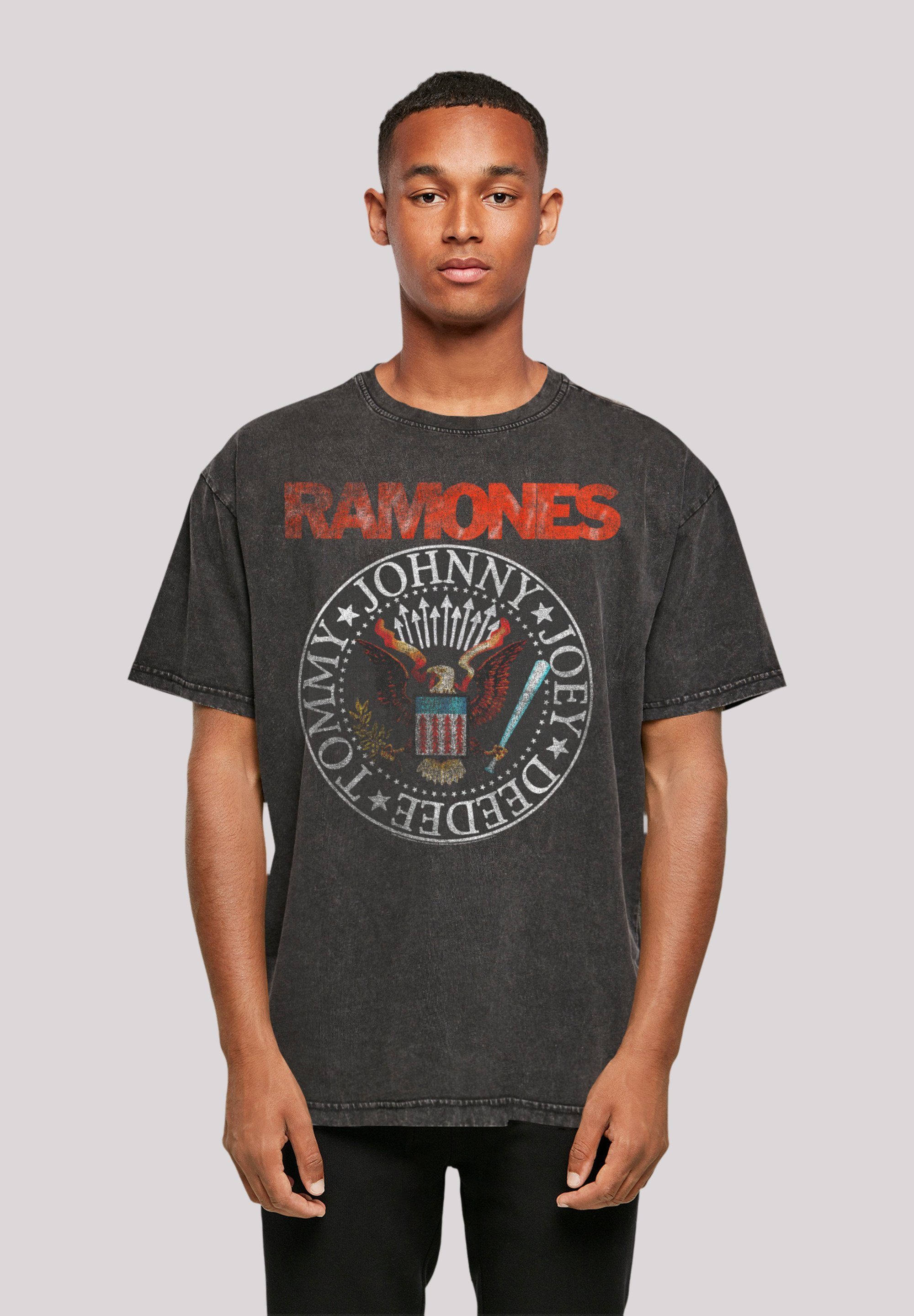 F4NT4STIC T-Shirt Ramones Rock Musik Band VINTAGE EAGLE SEAL Premium Qualität, Band, Rock-Musik schwarz