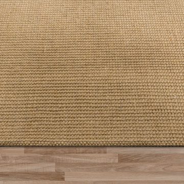 Teppich Jute Wohnzimmer Teppich Naturfaser Handgewebt Meliert, TT Home, Läufer, Höhe: 4 mm