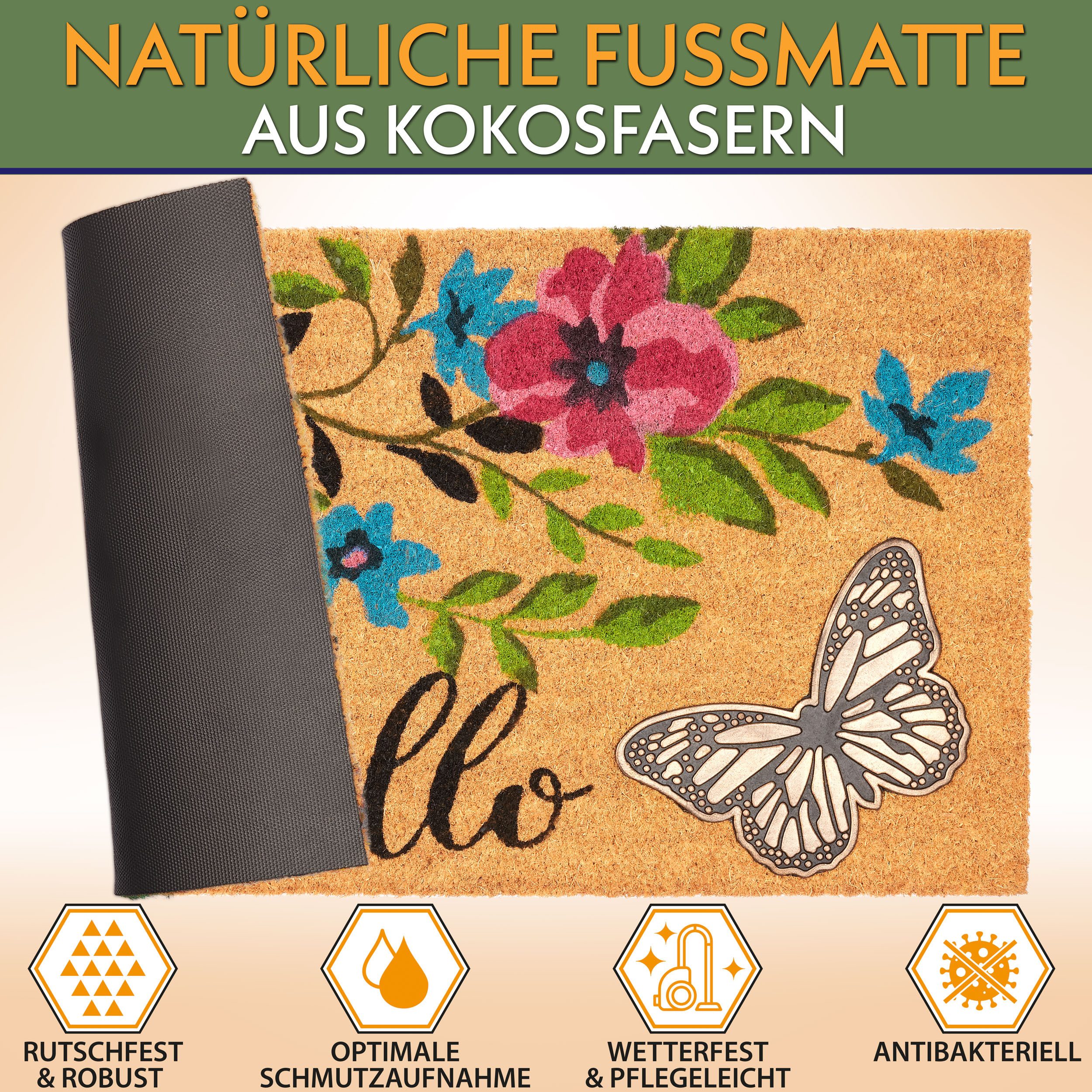 BRUBAKER Fußmatte Blumen und Pflanzen - günstig online kaufen
