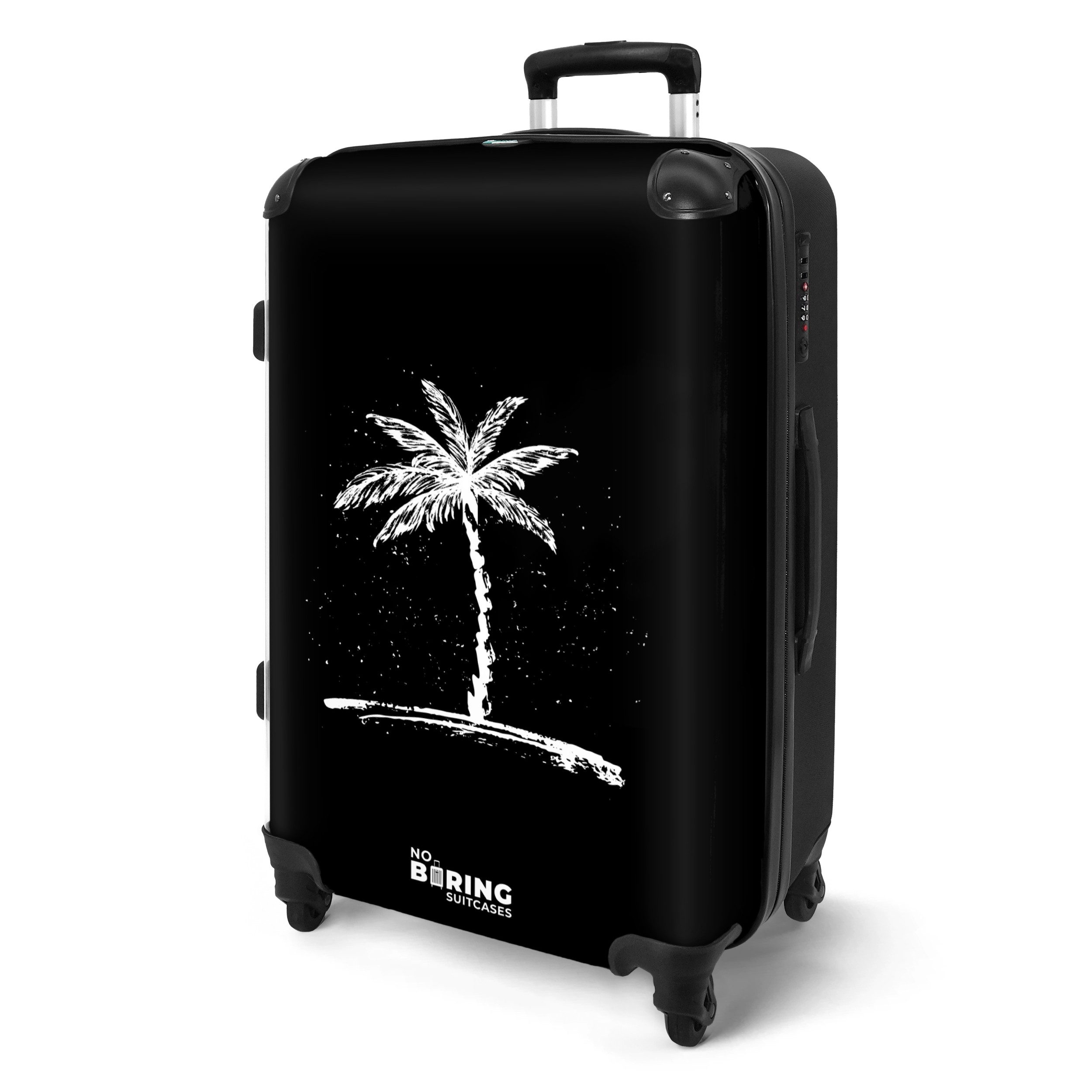 NoBoringSuitcases.com© Hartschalen-Trolley Schwarze und weiße Palme günstig online kaufen